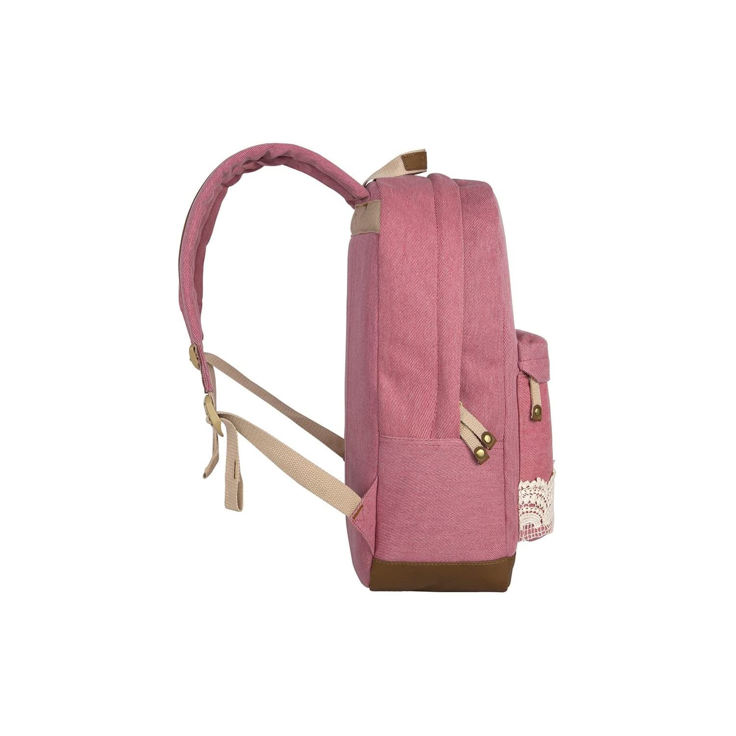 Mochila escolar juvenil 1818 by Chenson rosa con porta laptop 3