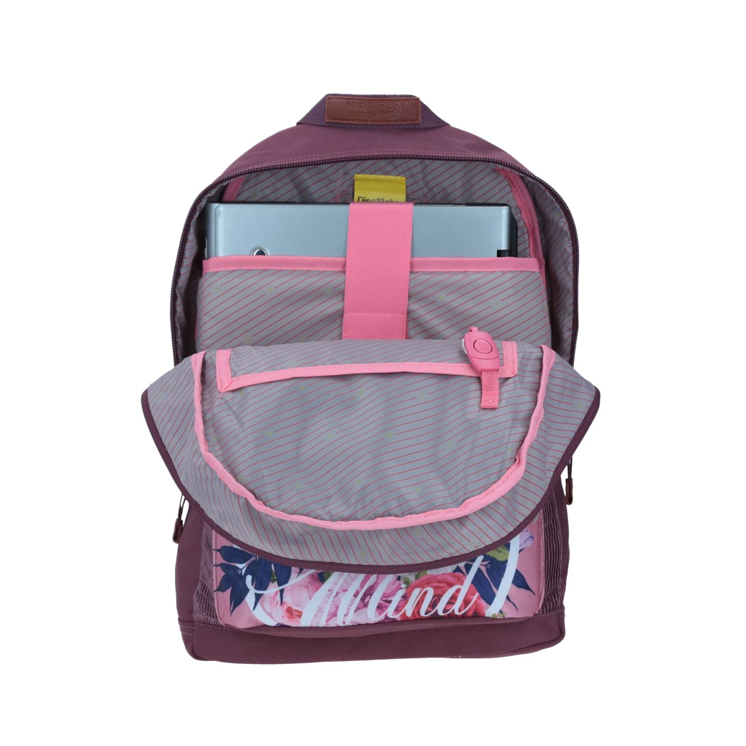 Mochila juvenil rosa 1818 by Chenson con porta laptop y organizador 5