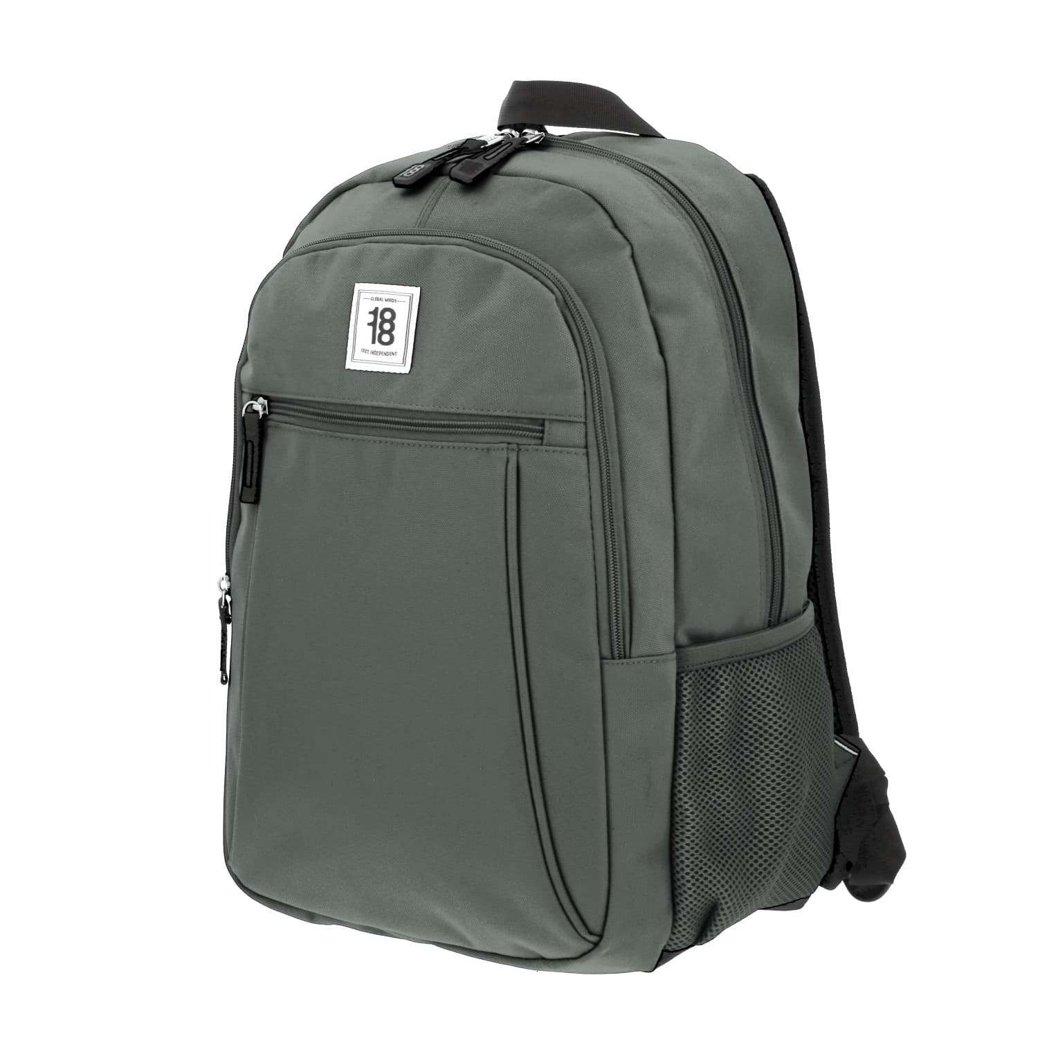 Mochila escolar juvenil 1818 by Chenson color gris con amplios compartimentos 2