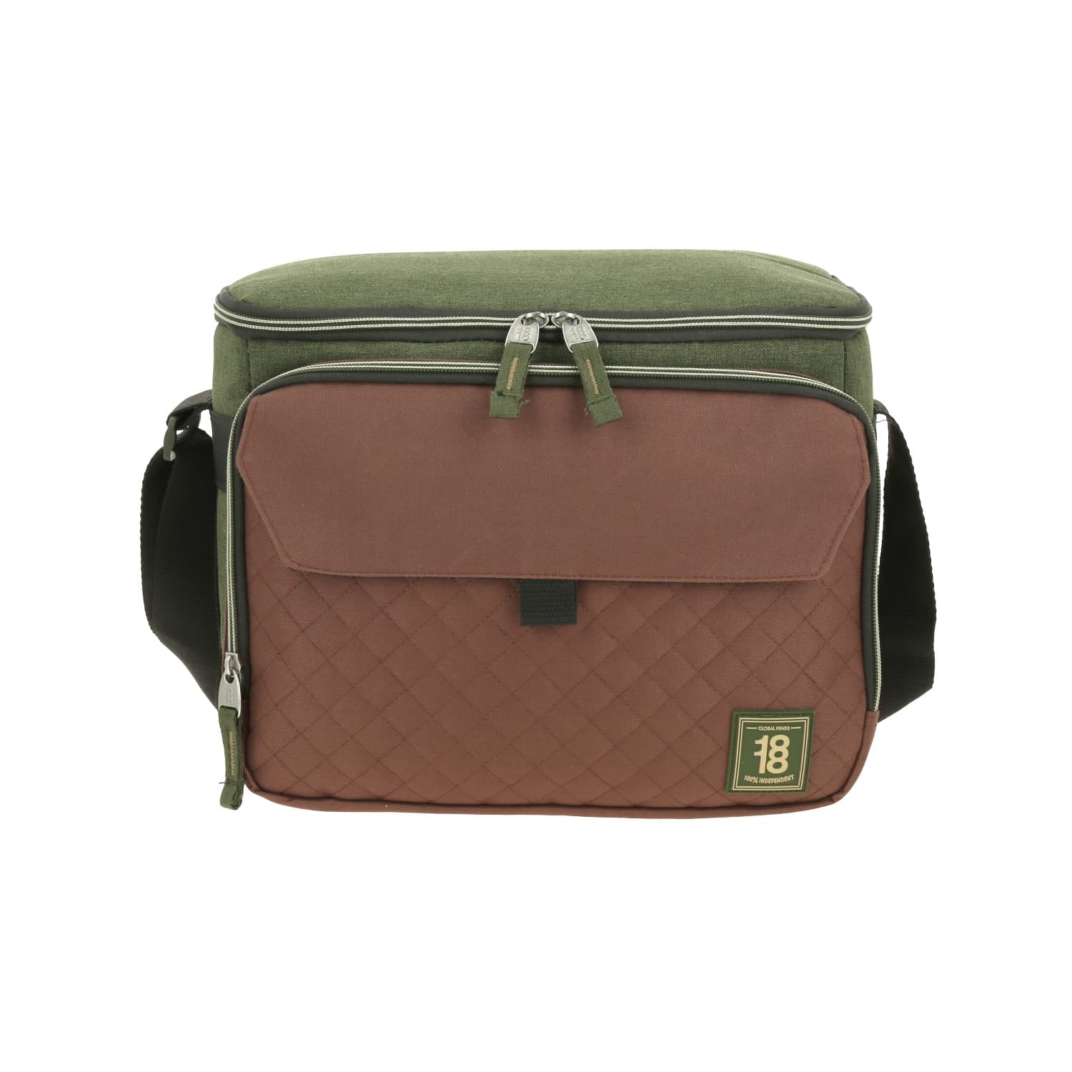 Lonchera escolar térmica 1818 by Chenson verde seco con diseño juvenil