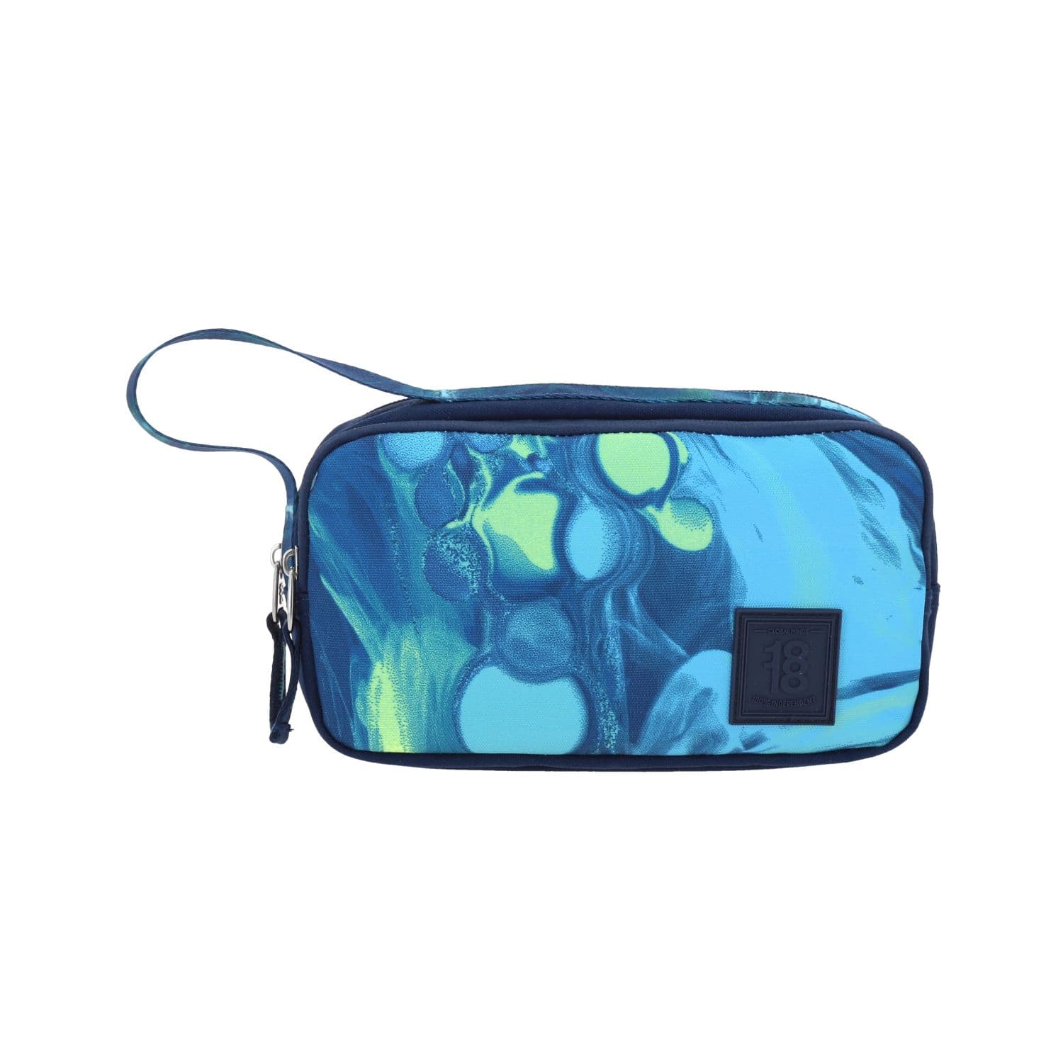 Lapicera escolar azul 1818 by Chenson con doble bolsillo y asa de mano