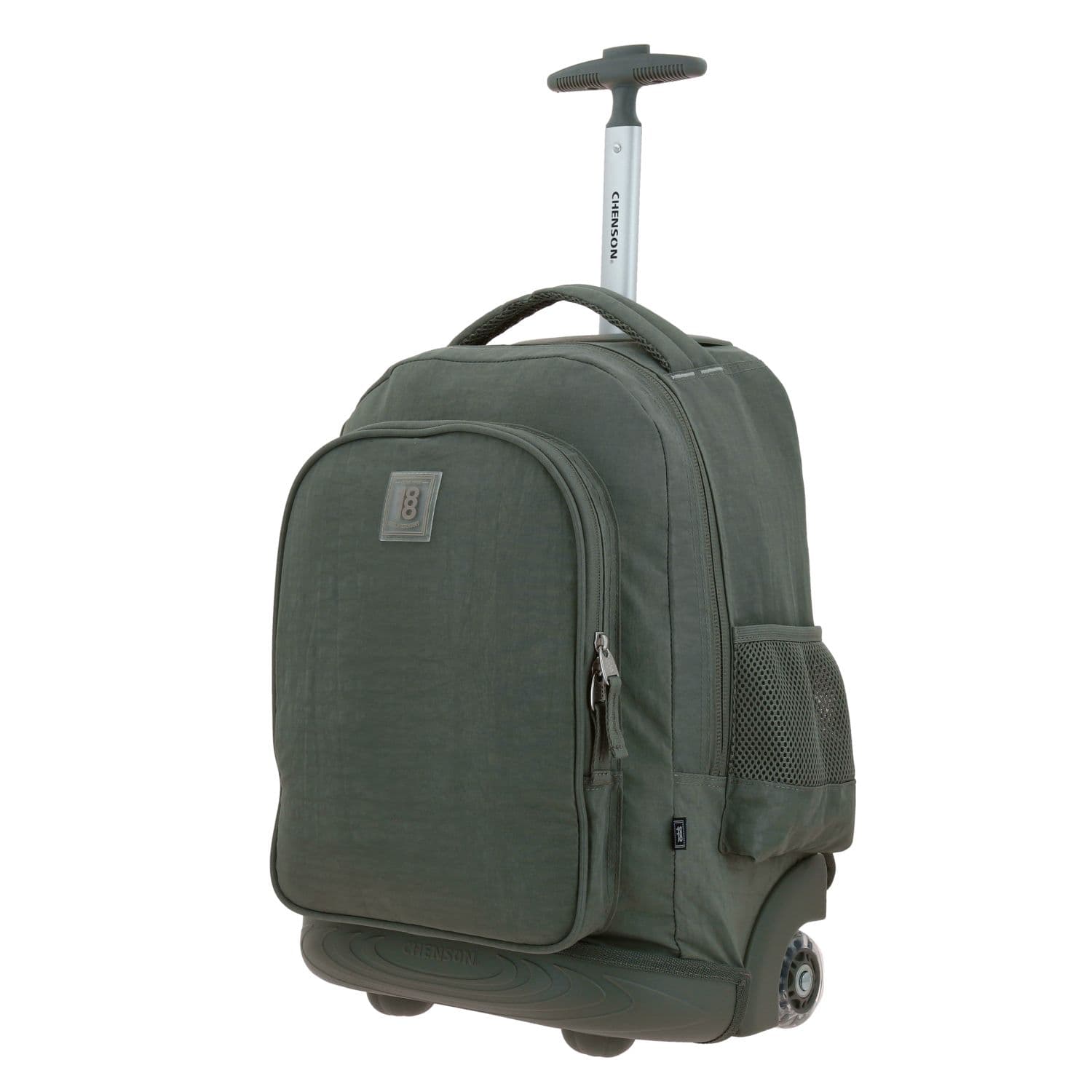 Mochila con Ruedas 1818 by Chenson Verde Seco con Llantes LED 2