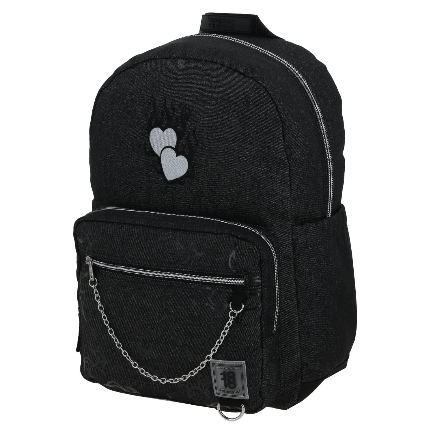 Mochila escolar juvenil 1818 by Chenson negra con diseño funcional 2