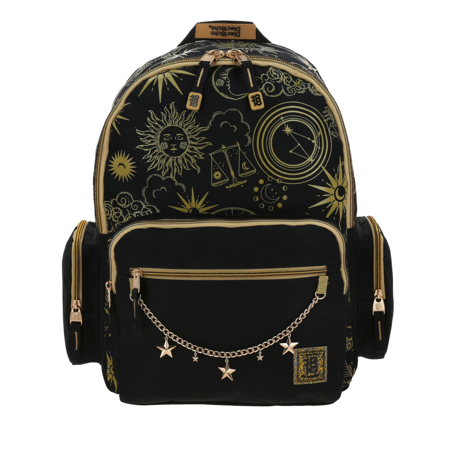 Mochila escolar juvenil 1818 by Chenson negra con amplio compartimento