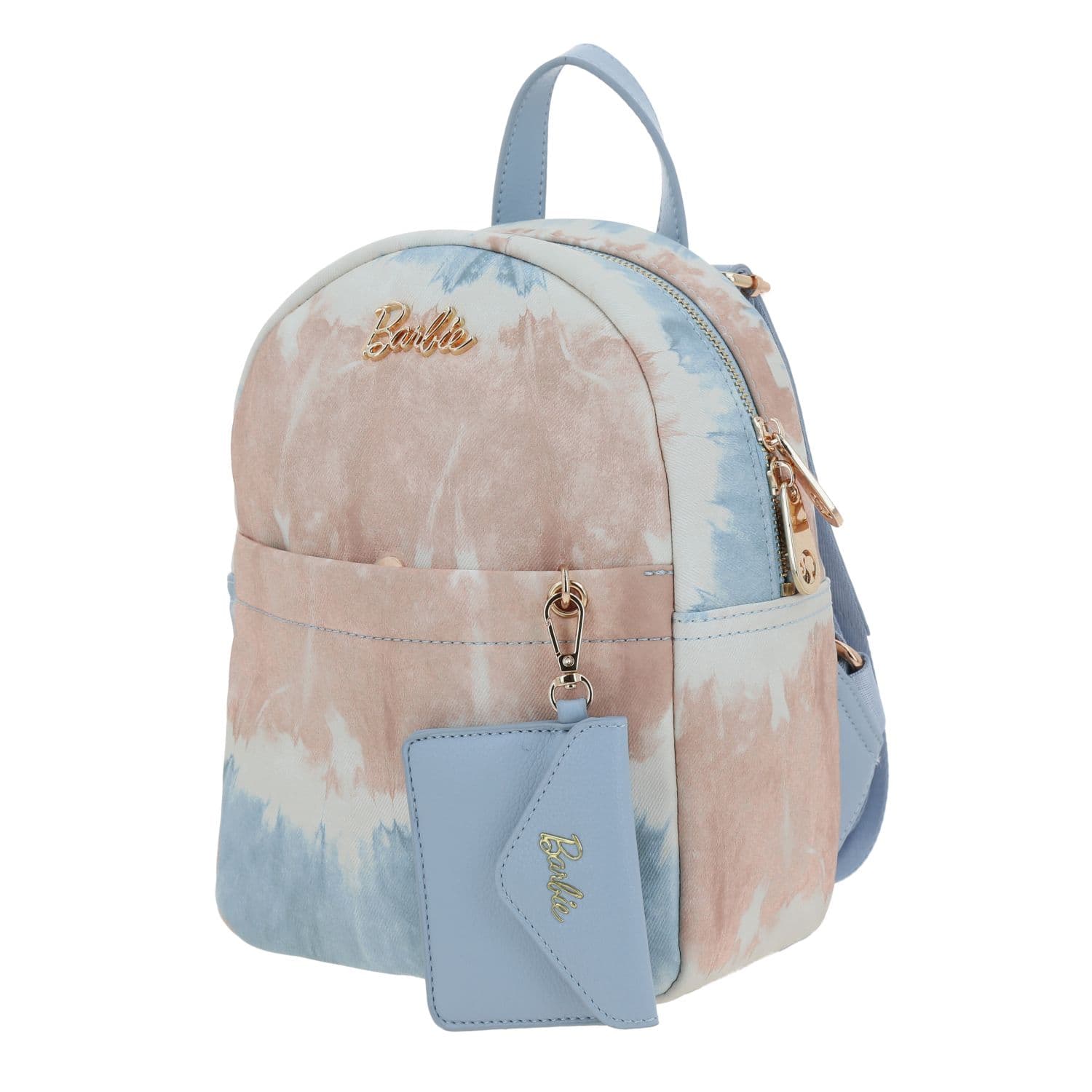 Mochila para dama Barbie by Chenson en azul con bolsillo frontal 2