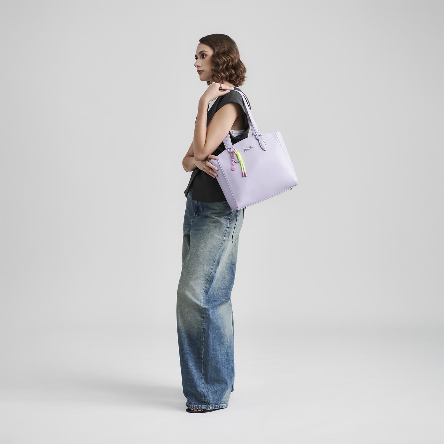 Bolsa grande para dama Barbie by Chenson violeta con diseño funcional - vista 2