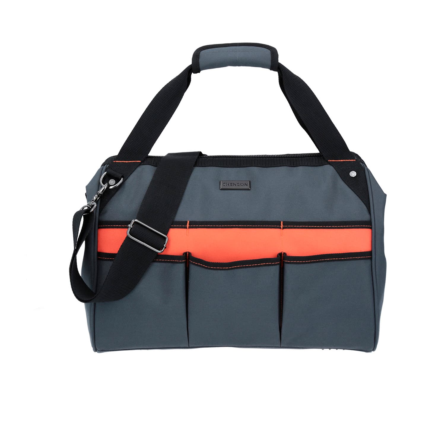 Bolsa de mano para dama Chenson Clásico gris con organizadores externos