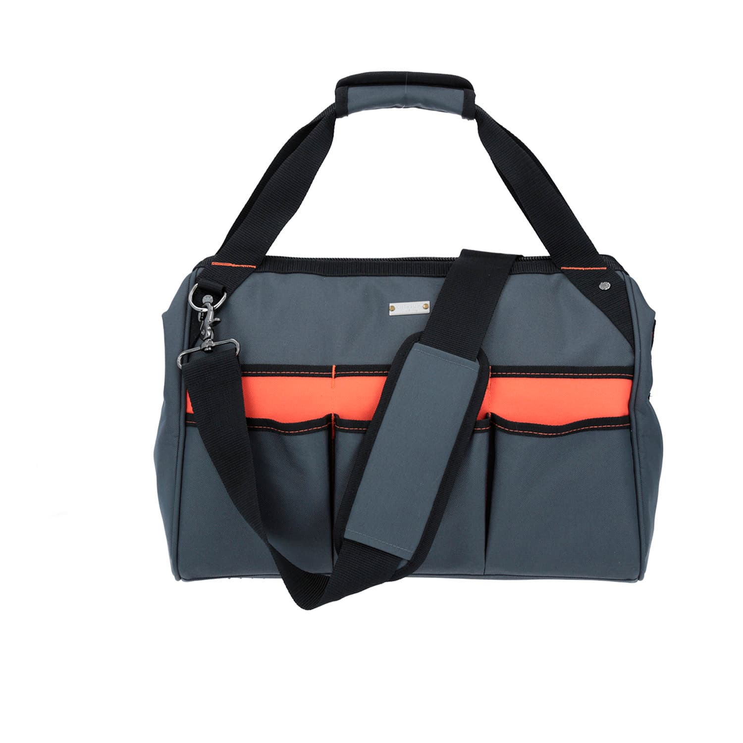 Bolsa de mano para dama Chenson Clásico gris con organizadores externos 4