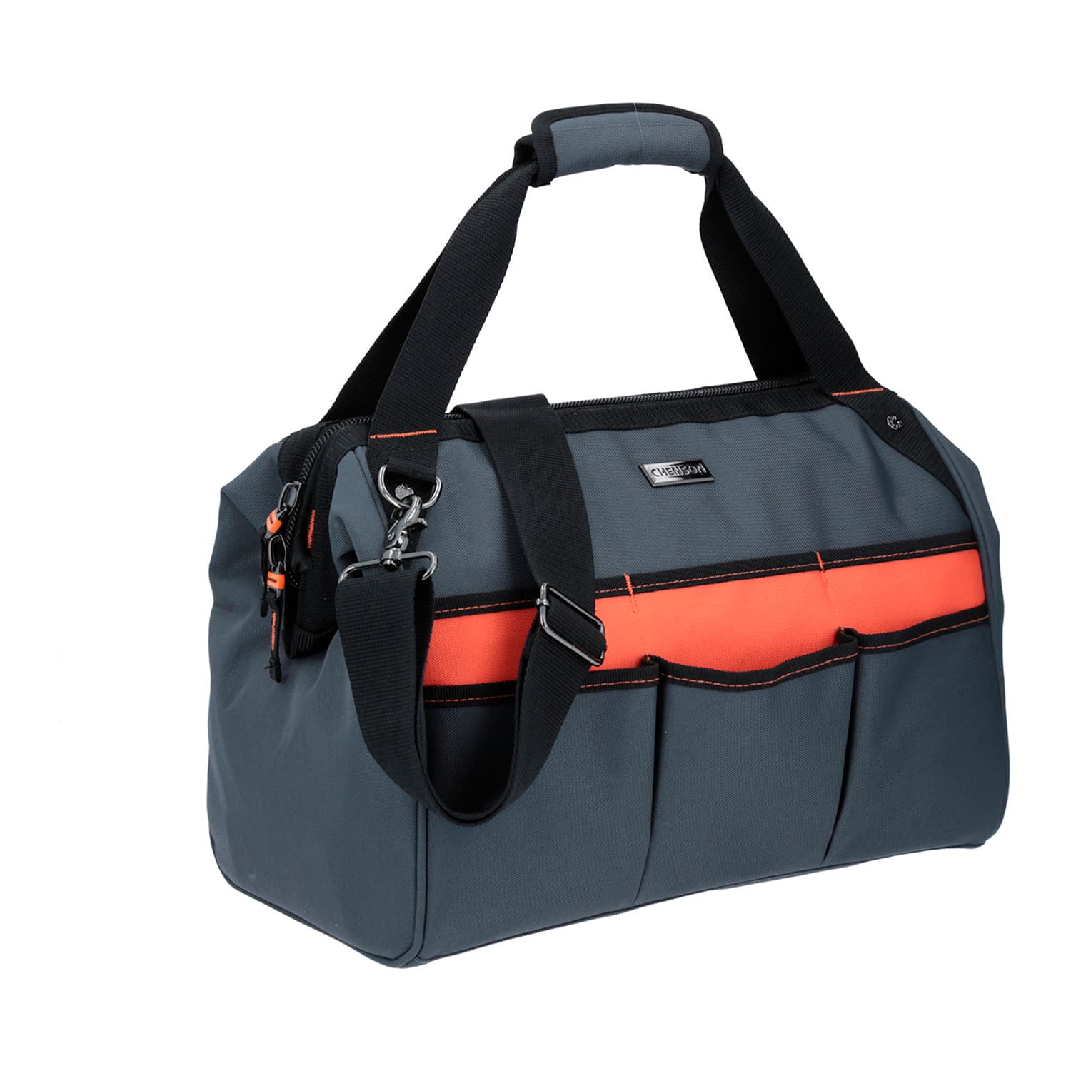 Bolsa de mano para dama Chenson Clásico gris con organizadores externos - vista 2