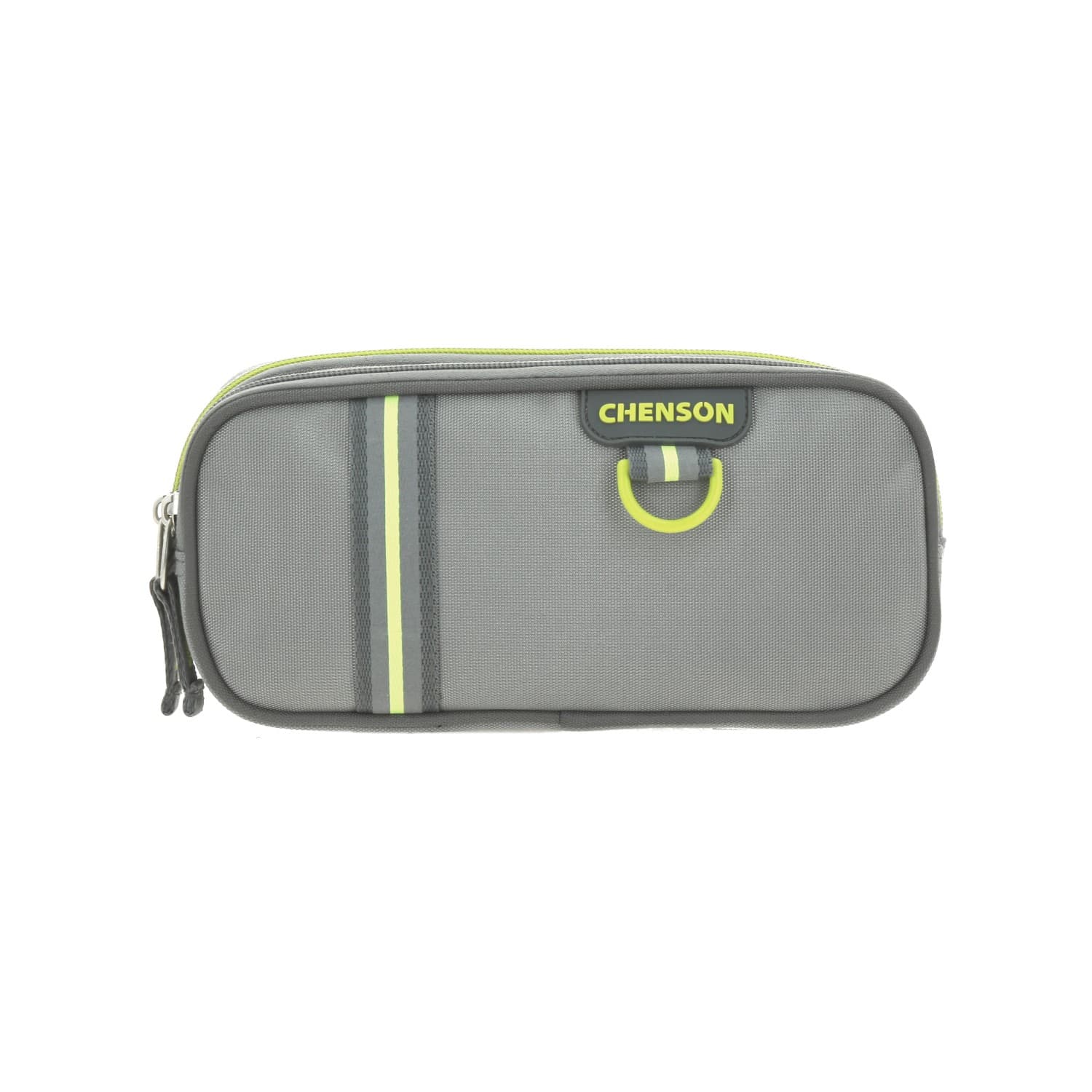 Lapicera escolar Chenson Clásico gris con doble compartimento