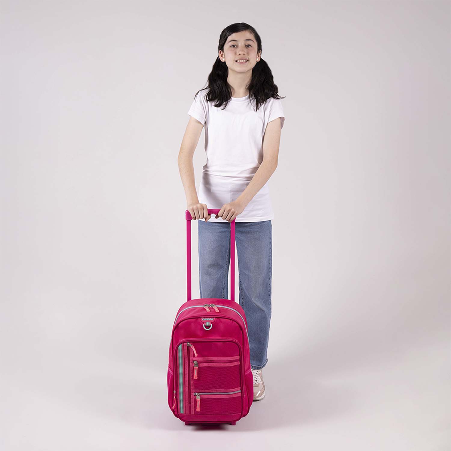 Mochila con Ruedas Rosa Chenson Clásico - Ideal para Primaria - vista 2