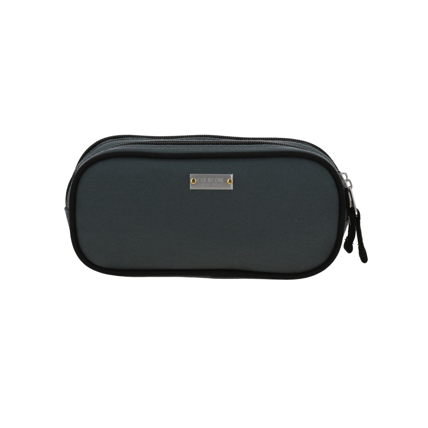 Lapicera escolar Chenson Clásico gris con doble compartimento 4