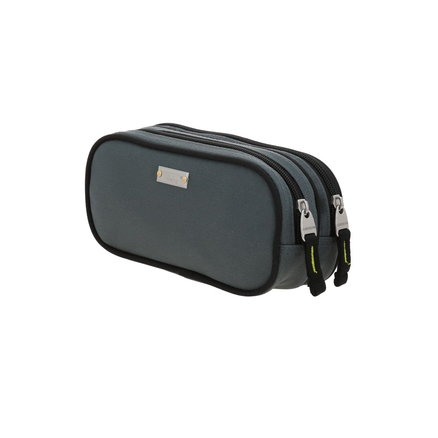 Lapicera escolar Chenson Clásico gris con doble compartimento 5