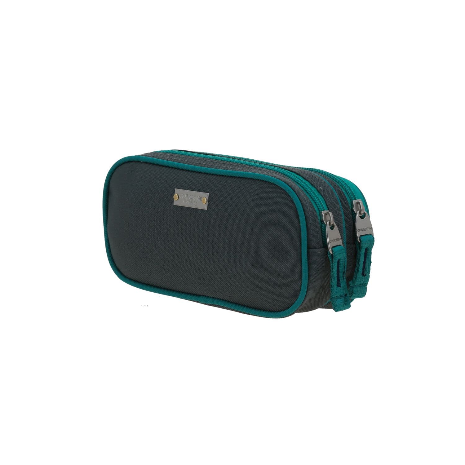 Lapicera escolar gris Chenson Clásico con doble compartimento 5