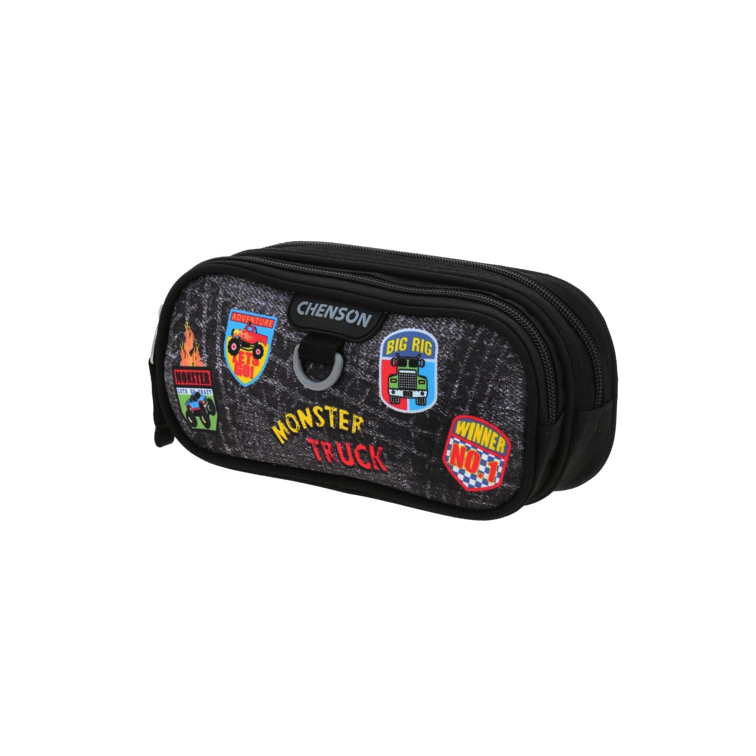 Lapicera escolar Chenson Clásico negra con doble compartimento 2