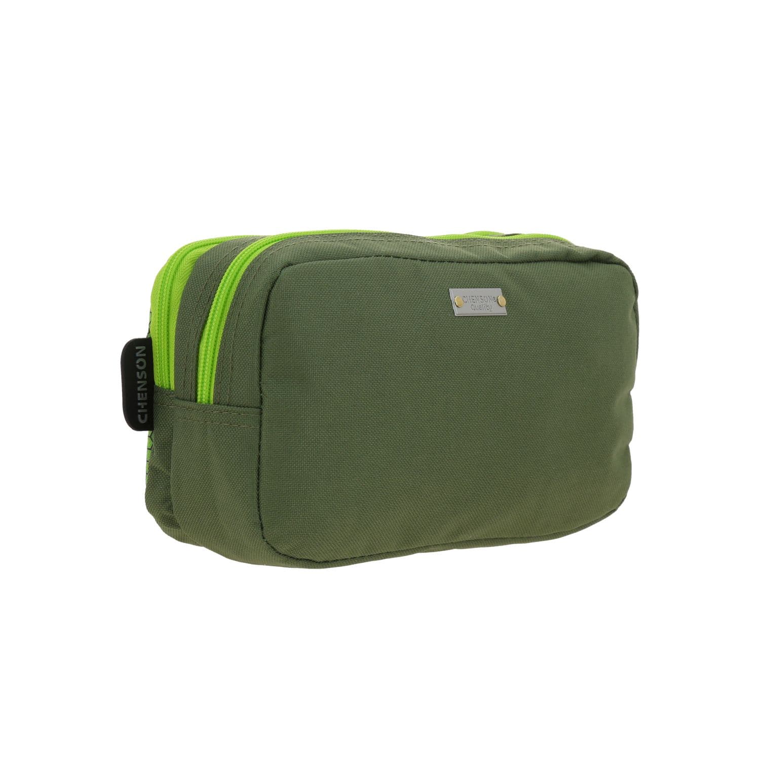 Lapicera escolar Chenson Original verde seco con doble compartimento 3