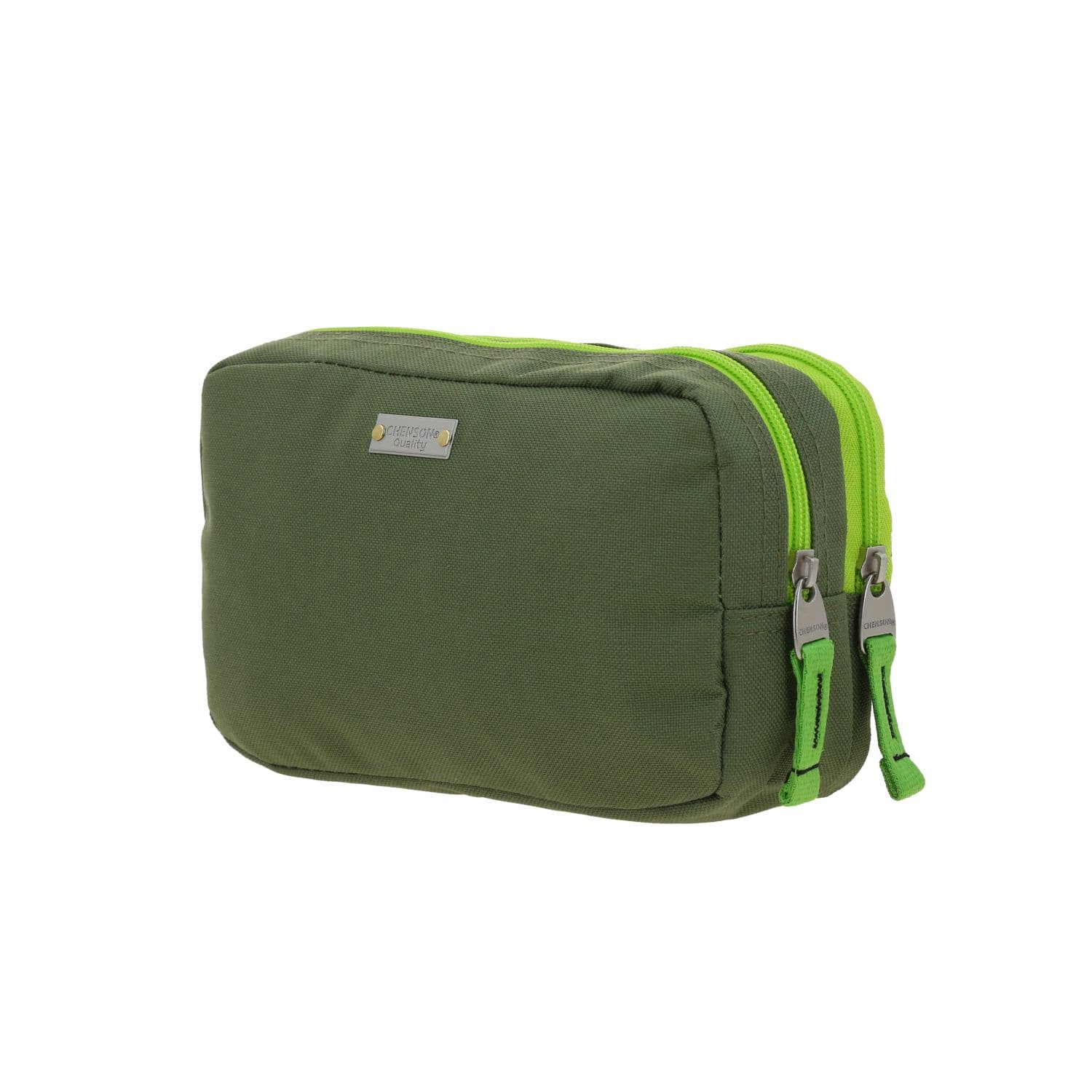 Lapicera escolar Chenson Original verde seco con doble compartimento 5