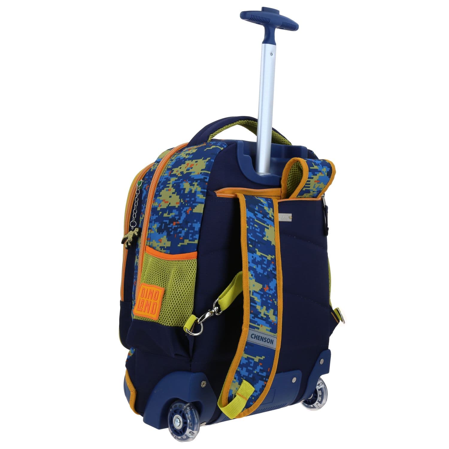 Mochila con Ruedas Chenson Original Azul con Llantitas y Diseño Moderno 3