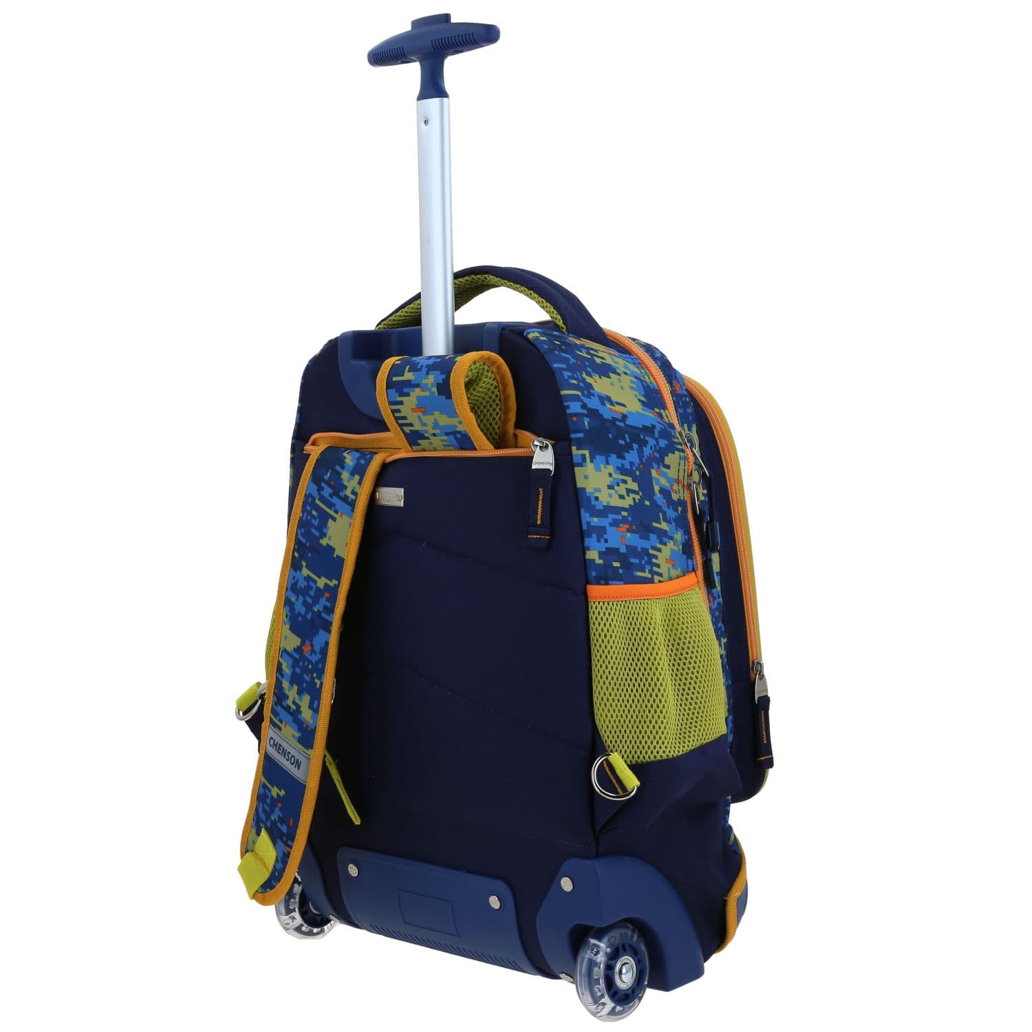 Mochila con Ruedas Chenson Original Azul con Llantitas y Diseño Moderno 5