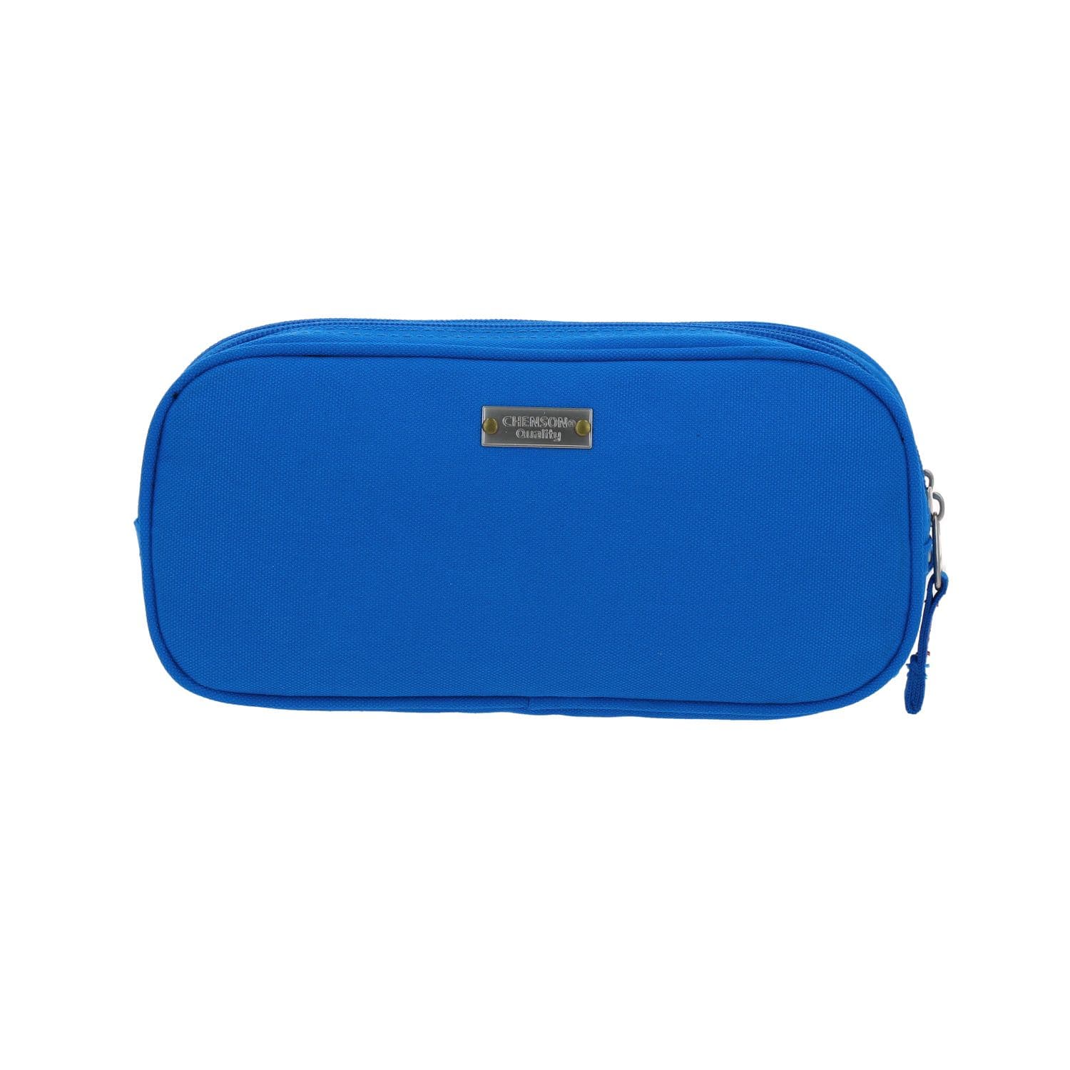 Lapicera escolar Chenson Original azul con doble compartimento y diseño moderno 4