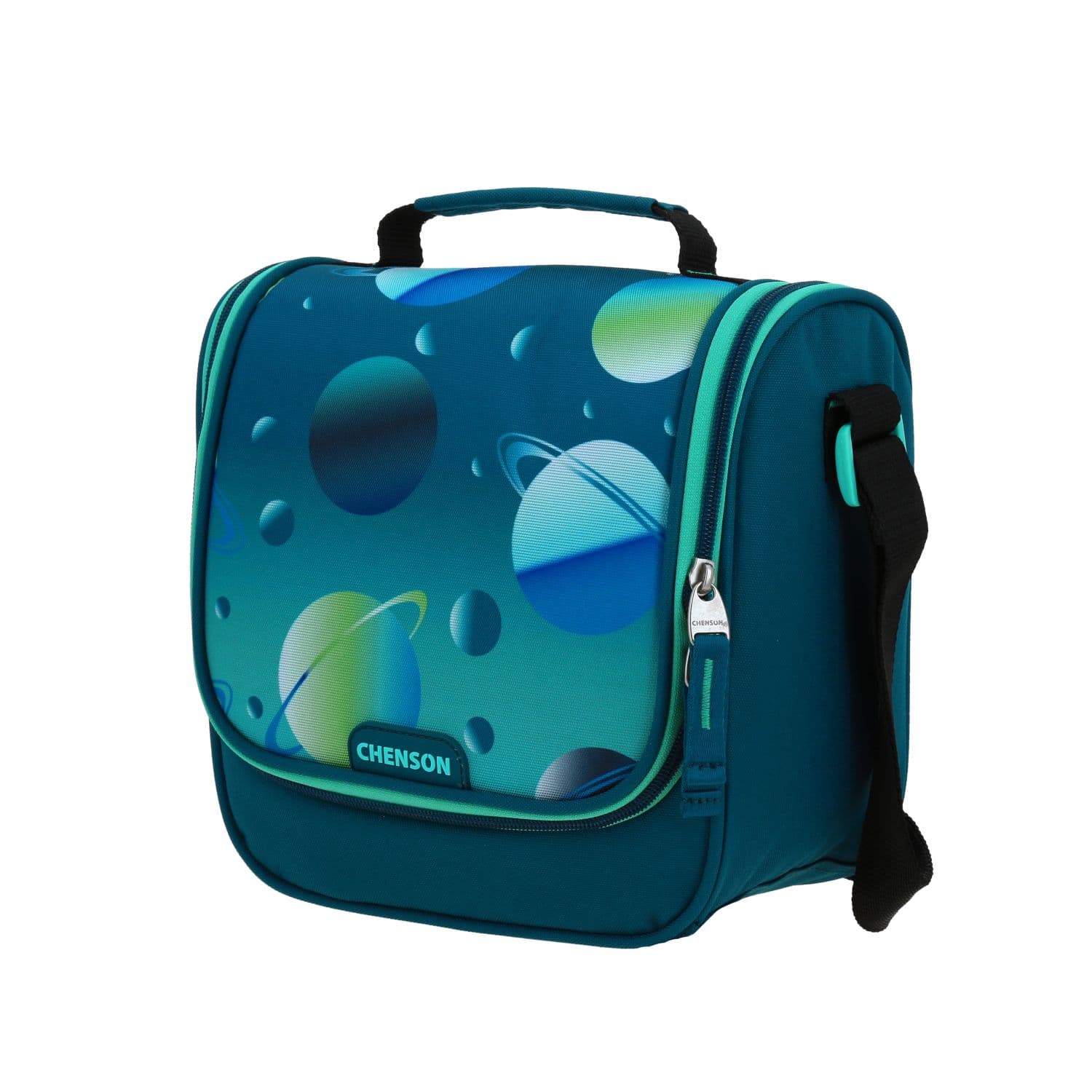 Lonchera escolar térmica Chenson Original azul con amplio compartimento 2