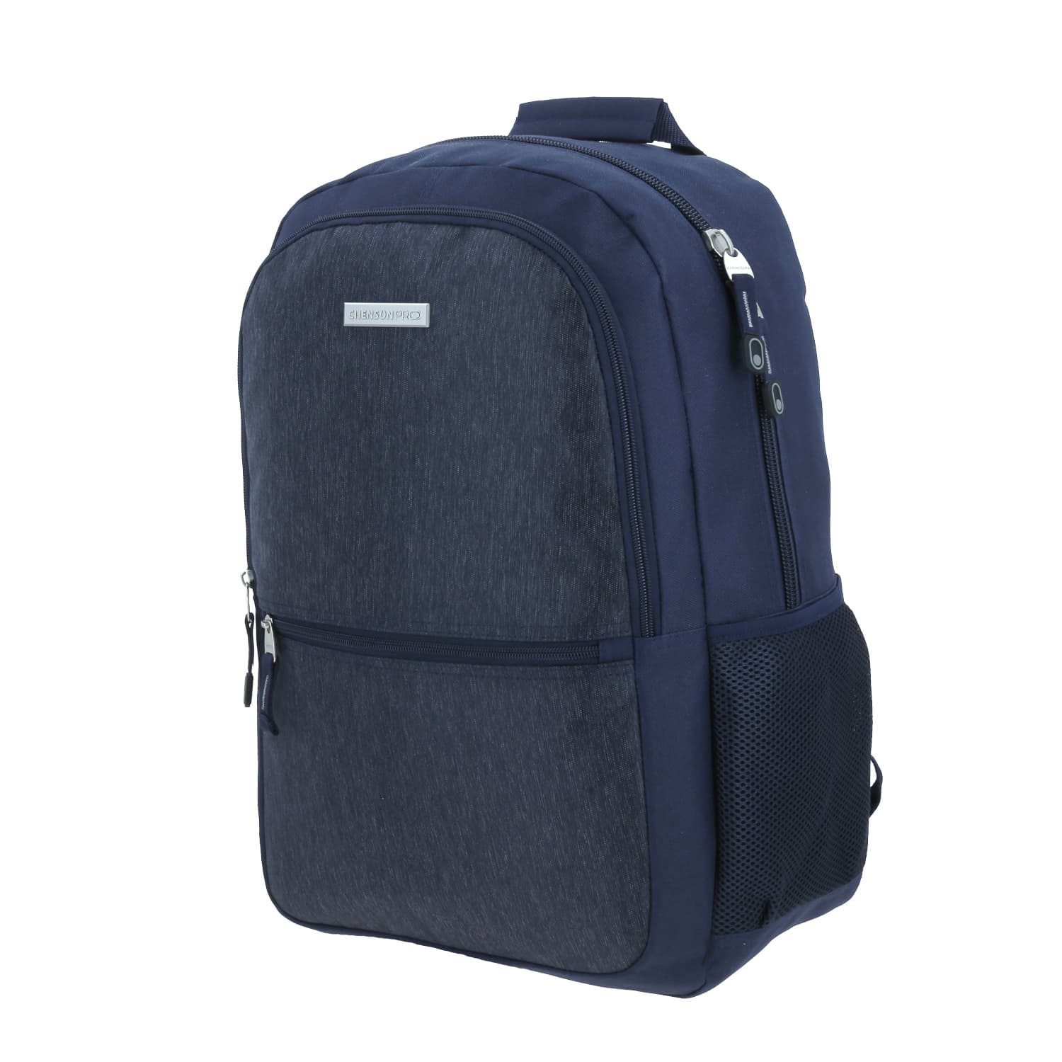 Mochila profesional Chenson Pro azul con organizador interno y soporte para maleta 2