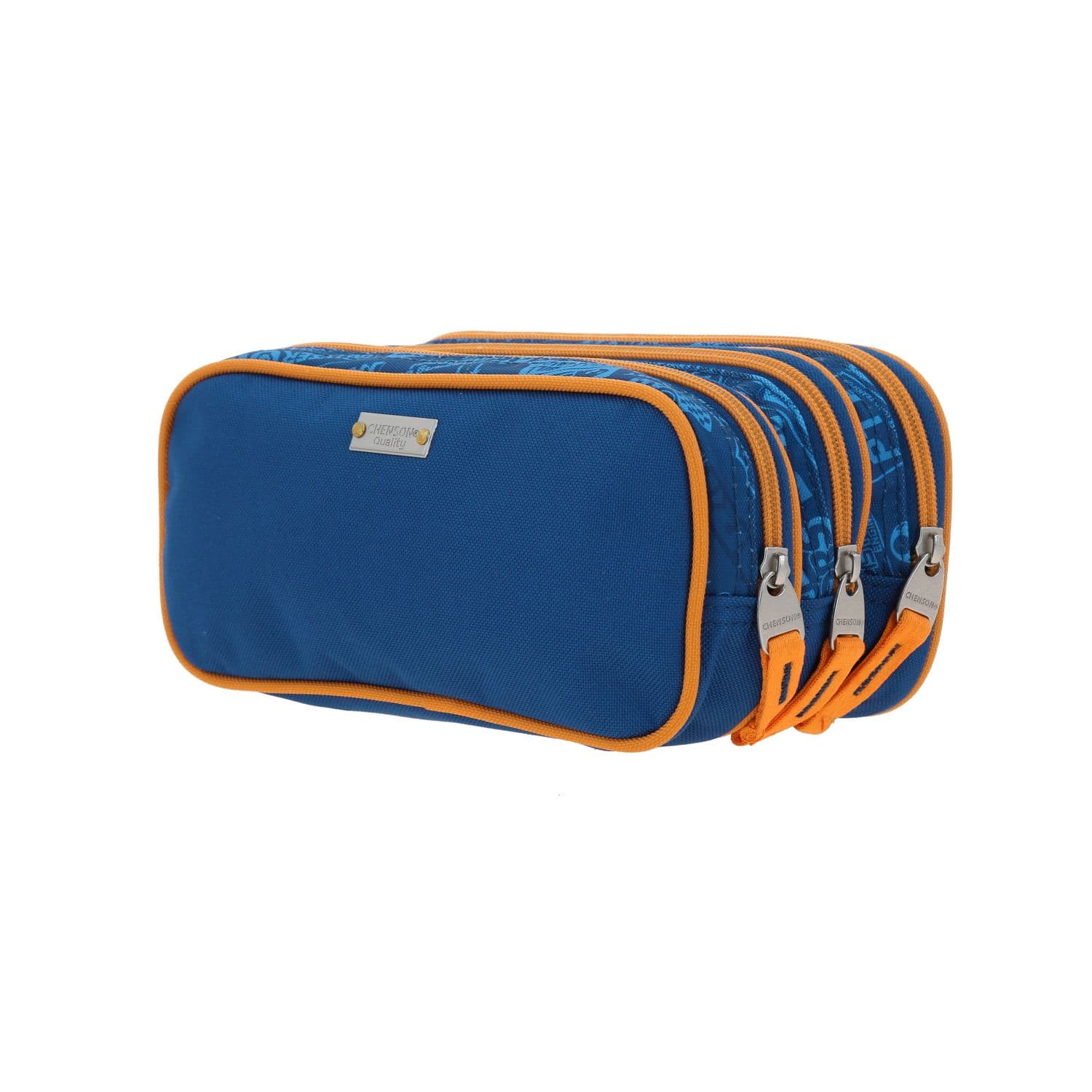 Lapicera escolar DK by Chenson naranja con triple compartimiento 5