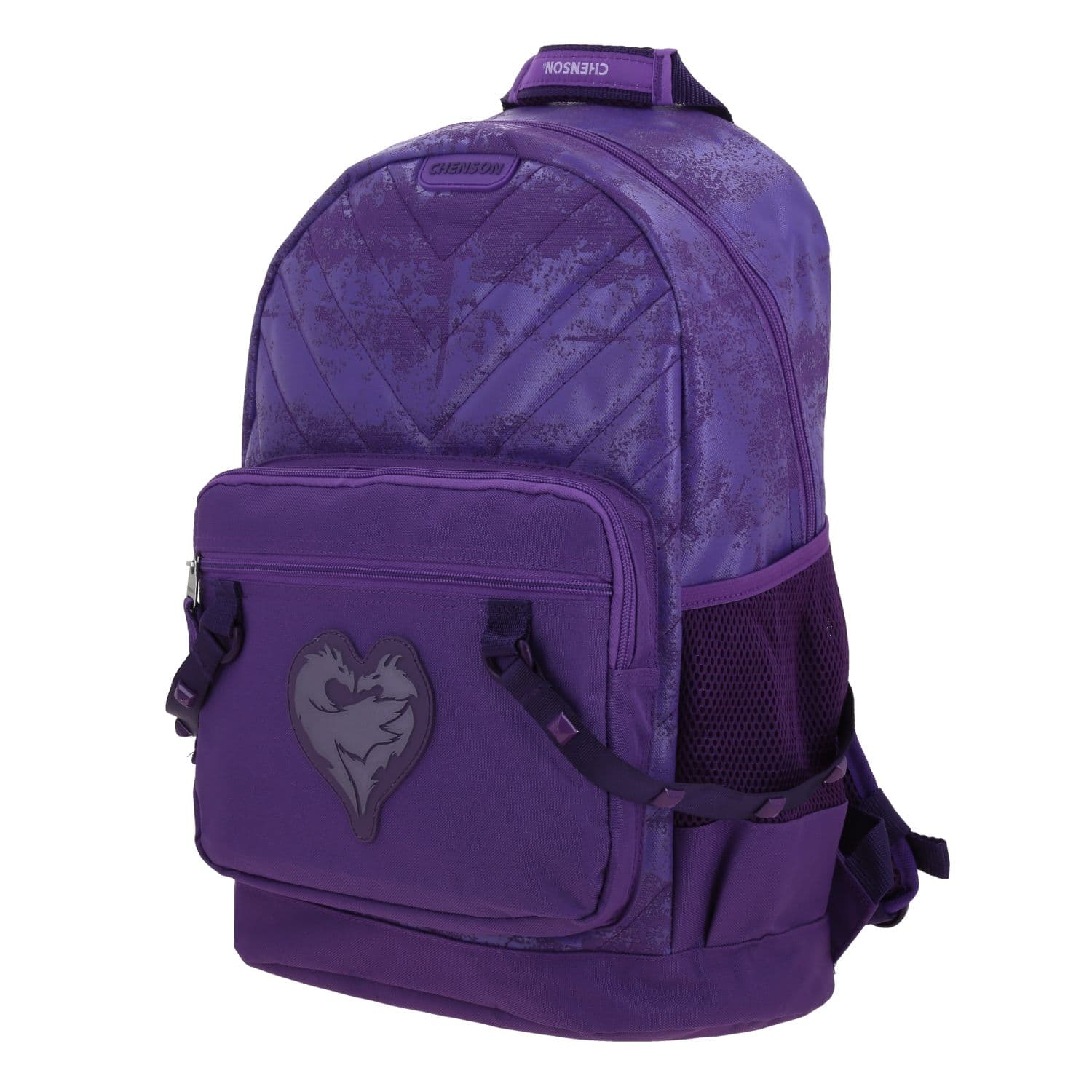 Mochila escolar para niña Descendientes by Chenson color uva divertida y segura 2