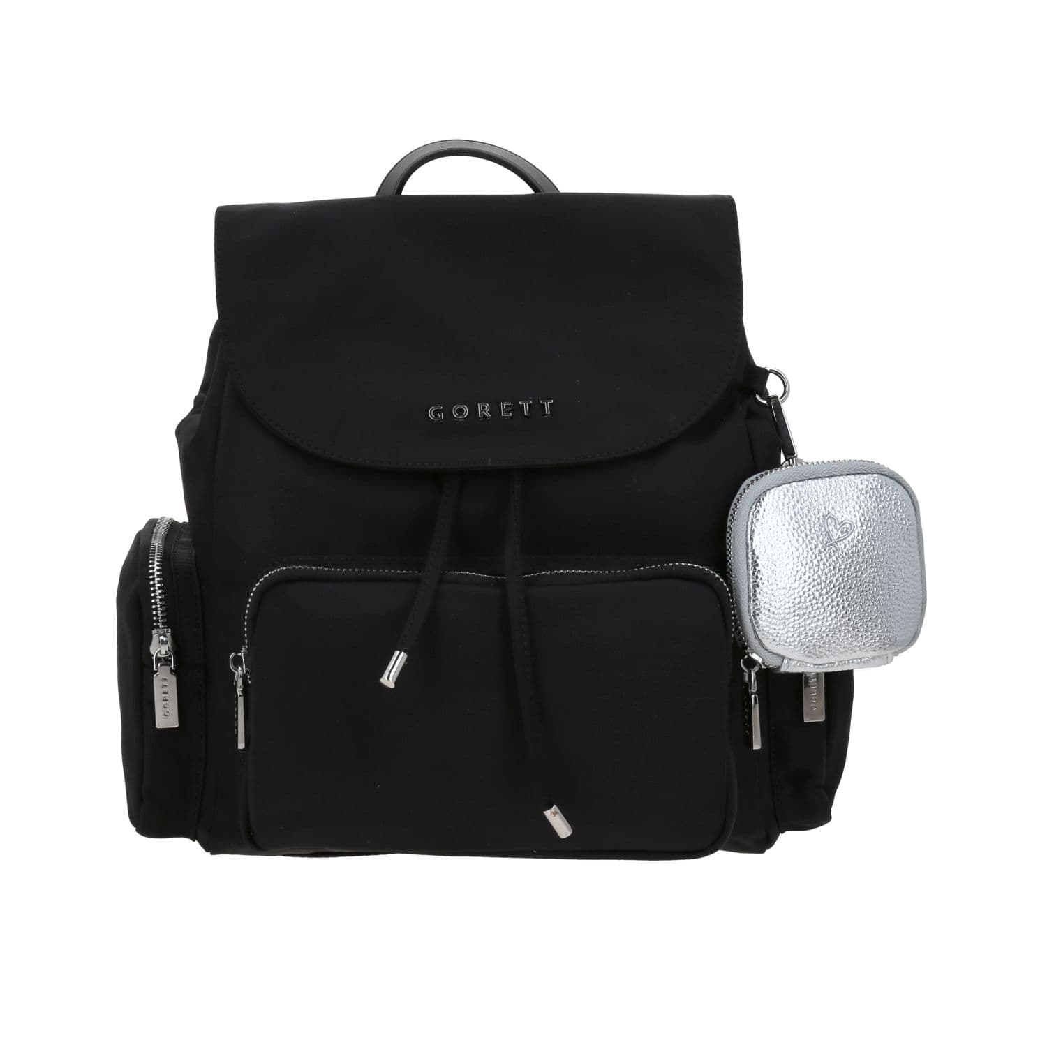 Mochila casual Gorétt by Chenson negra para dama con bolsillos funcionales