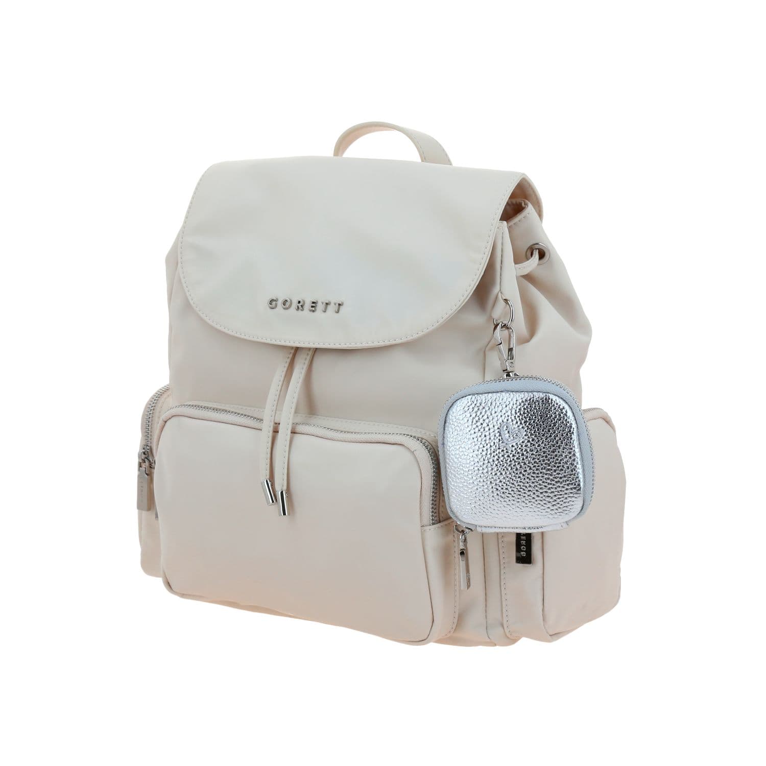 Mochila casual para dama Gorétt by Chenson beige con estilo moderno 2