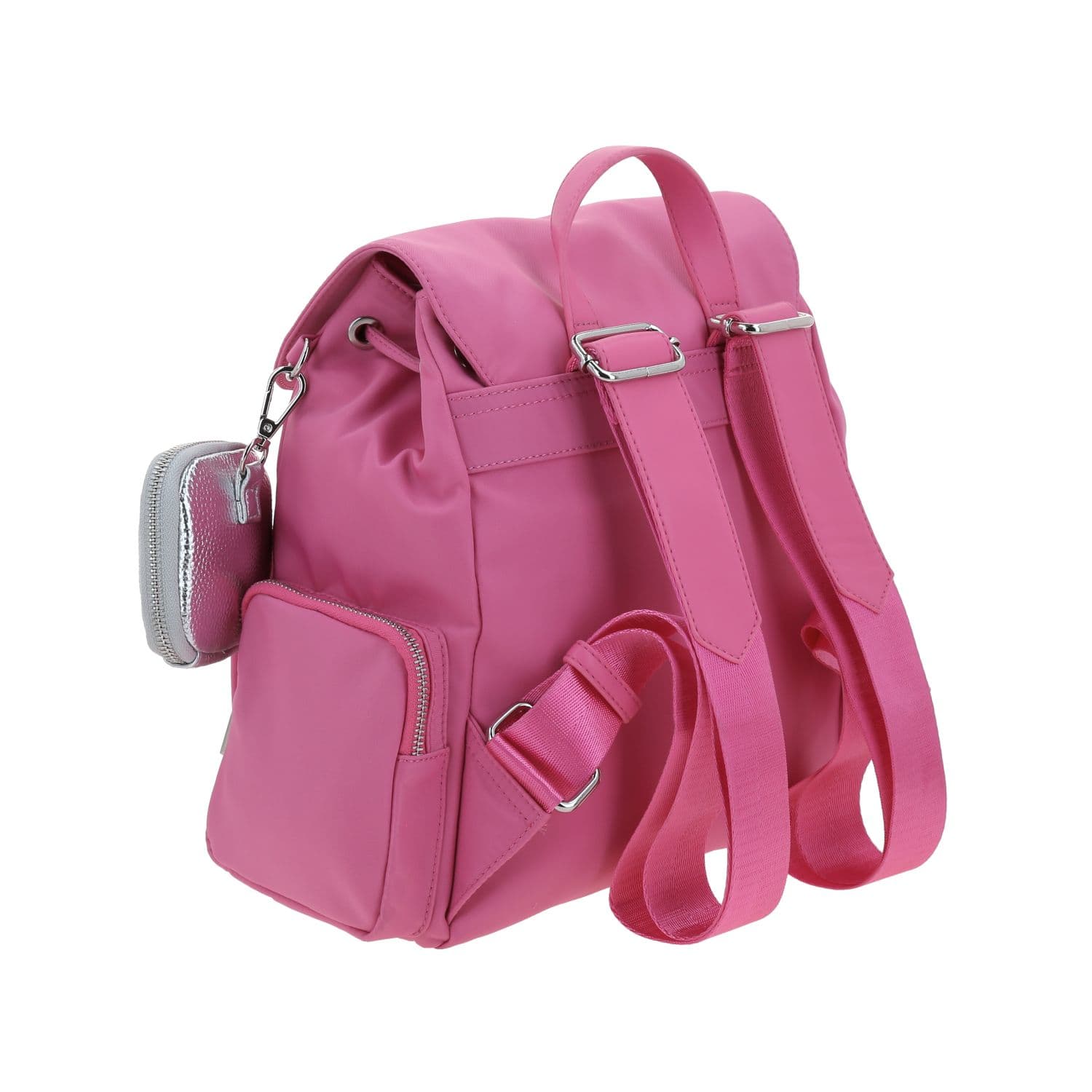 Mochila casual para dama Gorétt by Chenson color rosa con bolsillo frontal 3