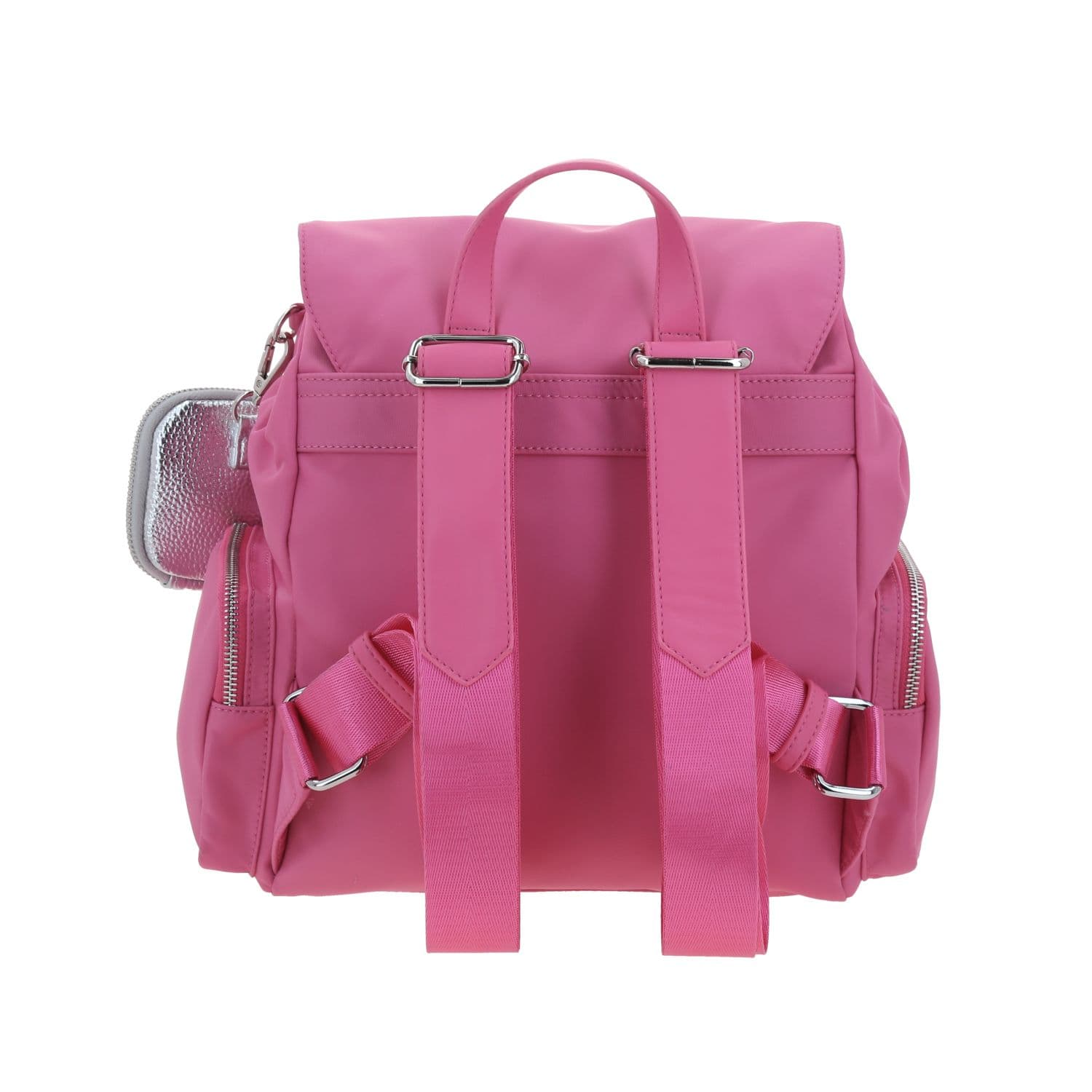 Mochila casual para dama Gorétt by Chenson color rosa con bolsillo frontal 4