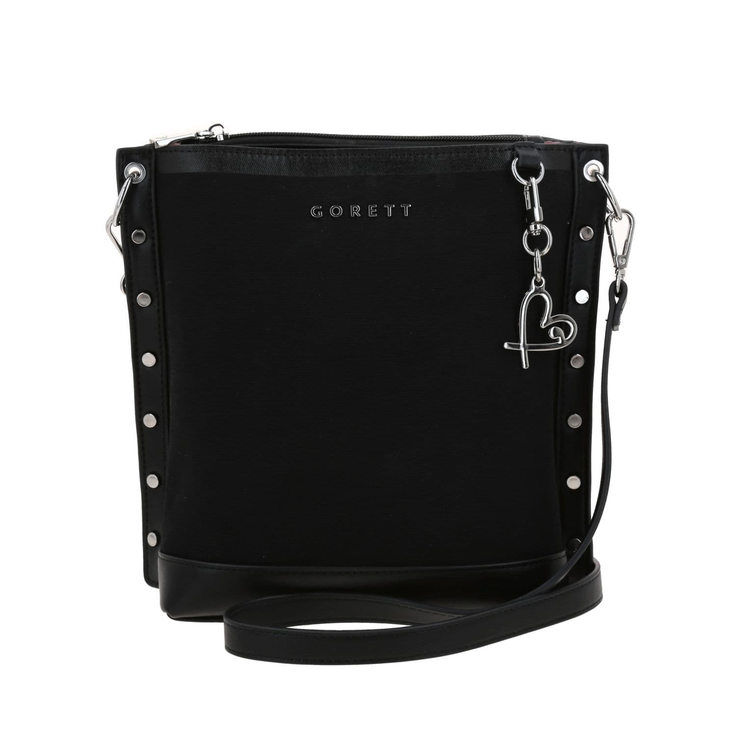 Bolsa de Lado Gorétt by Chenson Negro con Triple Compartimento