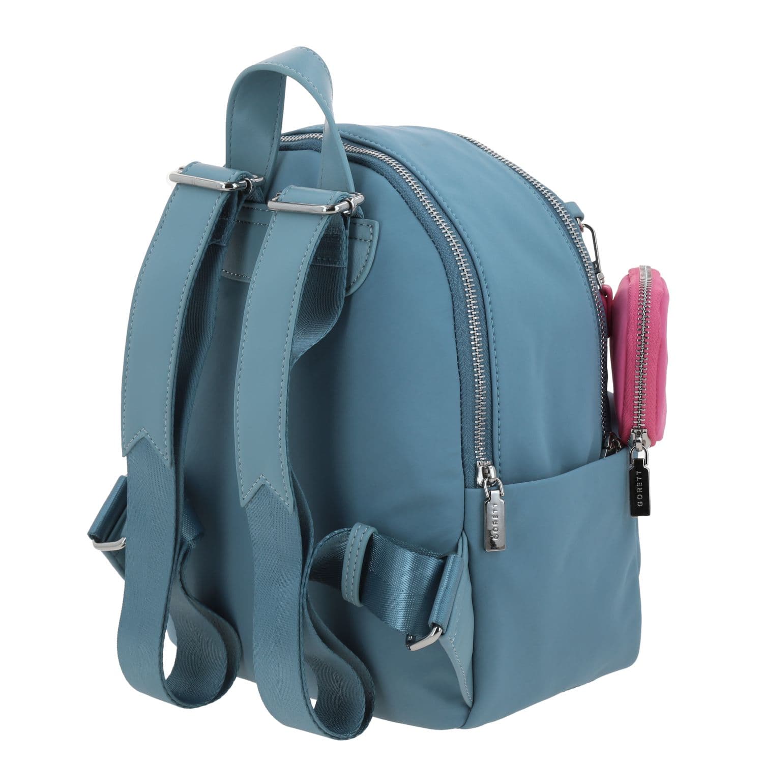 Mochila casual para dama Gorétt by Chenson azul con doble compartimento 5