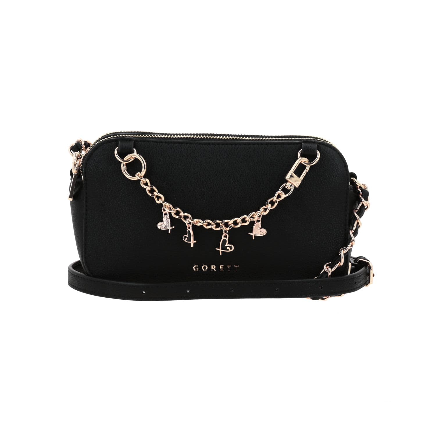 Bolsa de Lado Gorétt by Chenson Negra con Asa Ajustable y Estilo Moderno