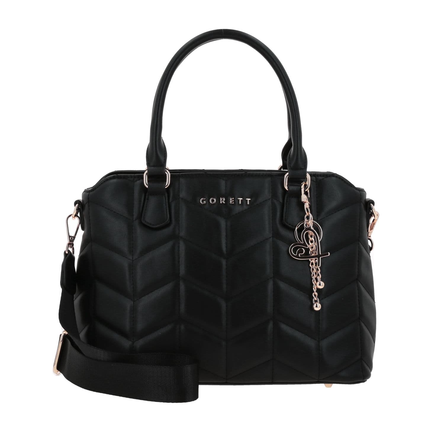 Bolsa de Mano para Dama Gorétt by Chenson Negro con Asas Opcionales