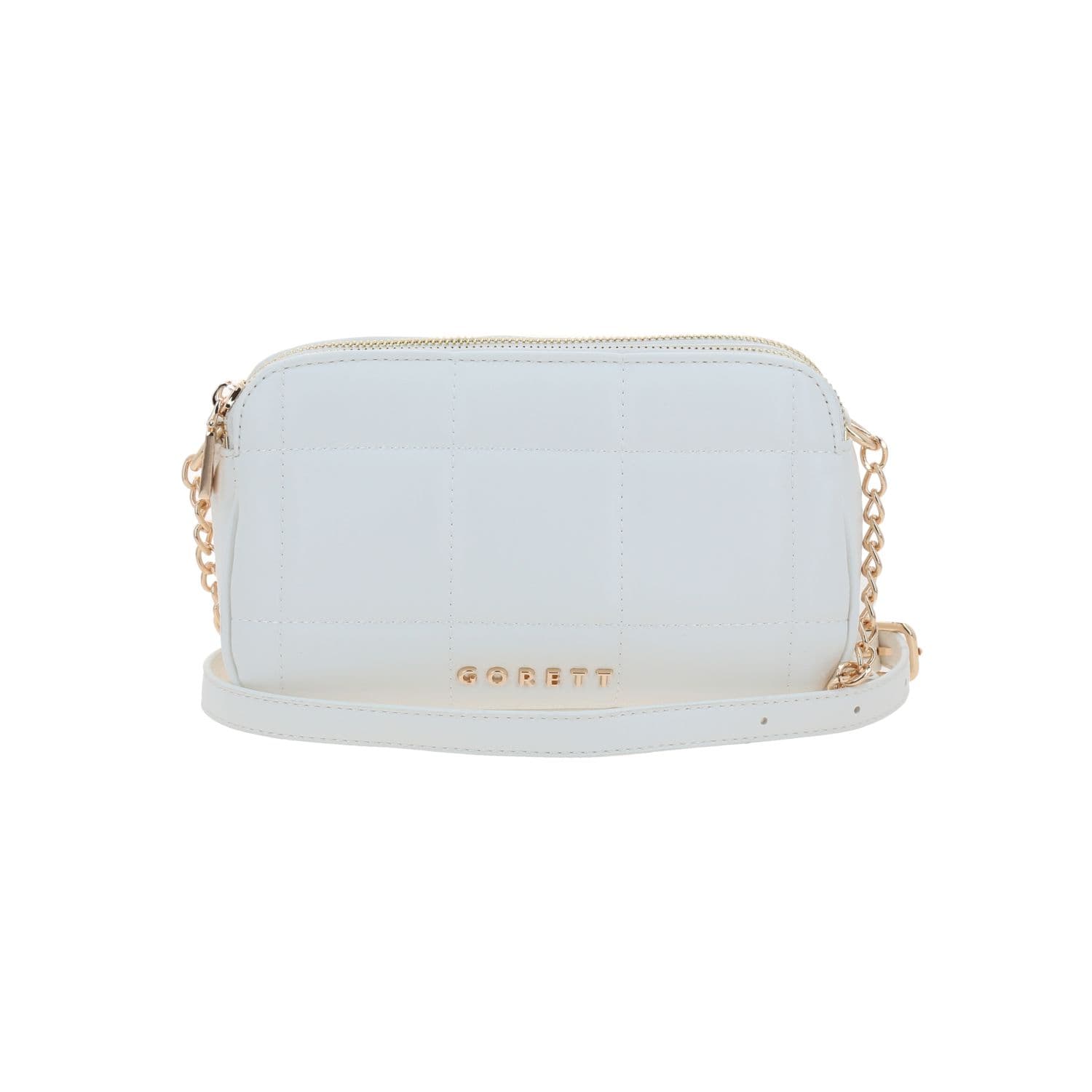 Bolsa de lado para dama Gorétt by Chenson color blanco con doble compartimento