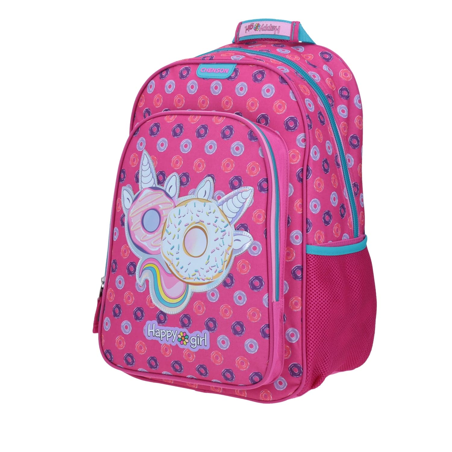 Mochila escolar para niña Happy Girl by Chenson rosa con amplio compartimento 2