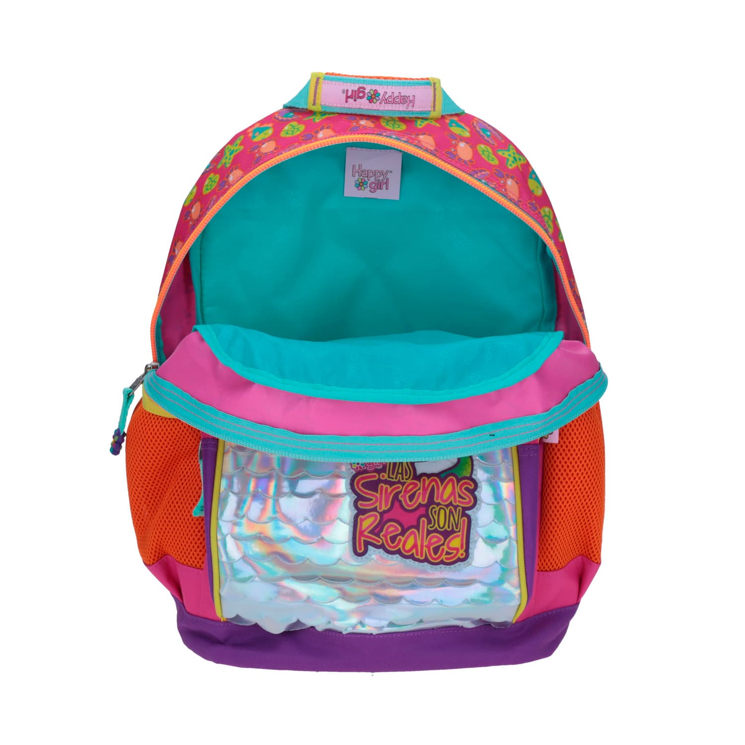 Mochila escolar para niña Happy Girl by Chenson Rosa con bolsillo frontal - vista 2