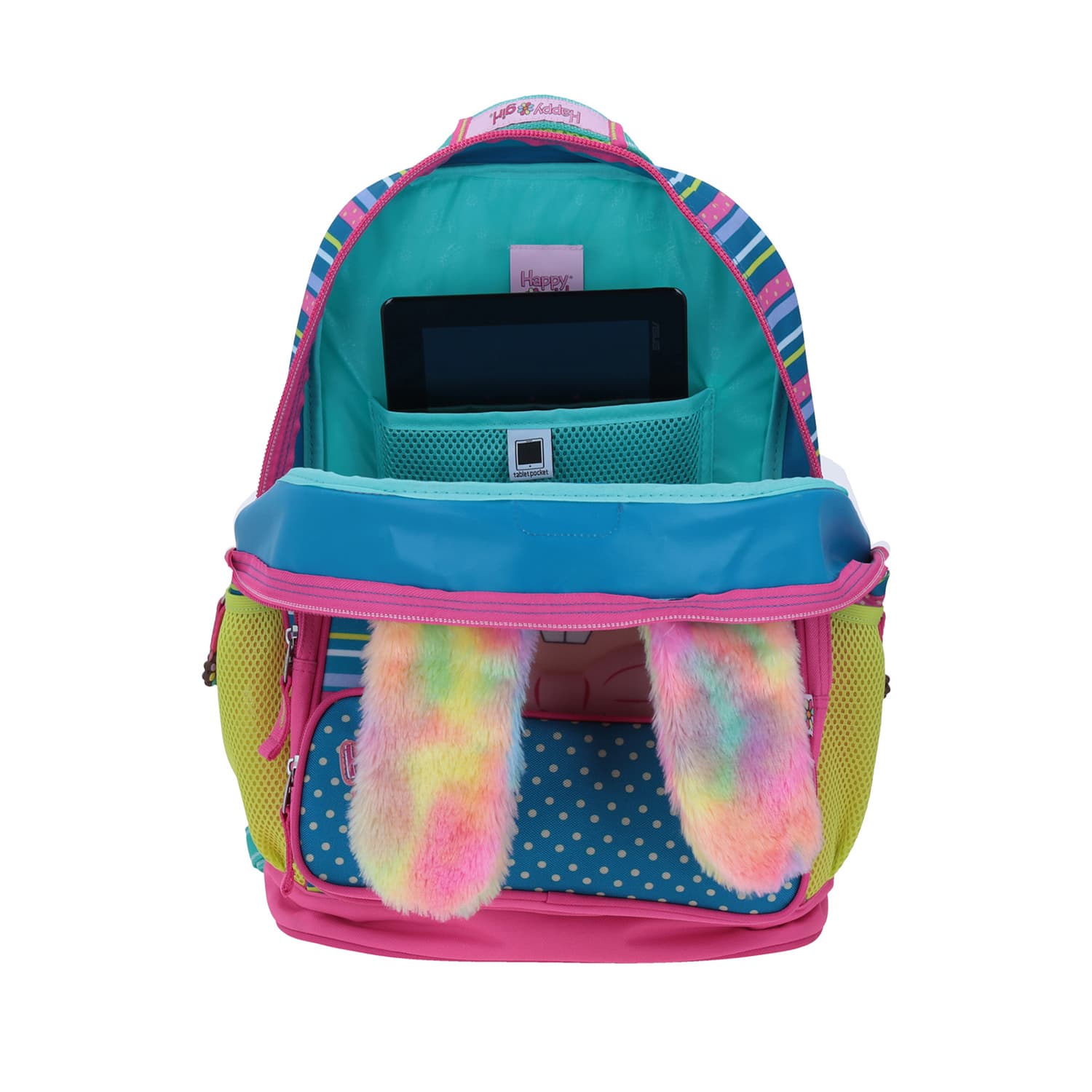 Mochila escolar para niña Happy Girl by Chenson azul con porta tablet - vista 2