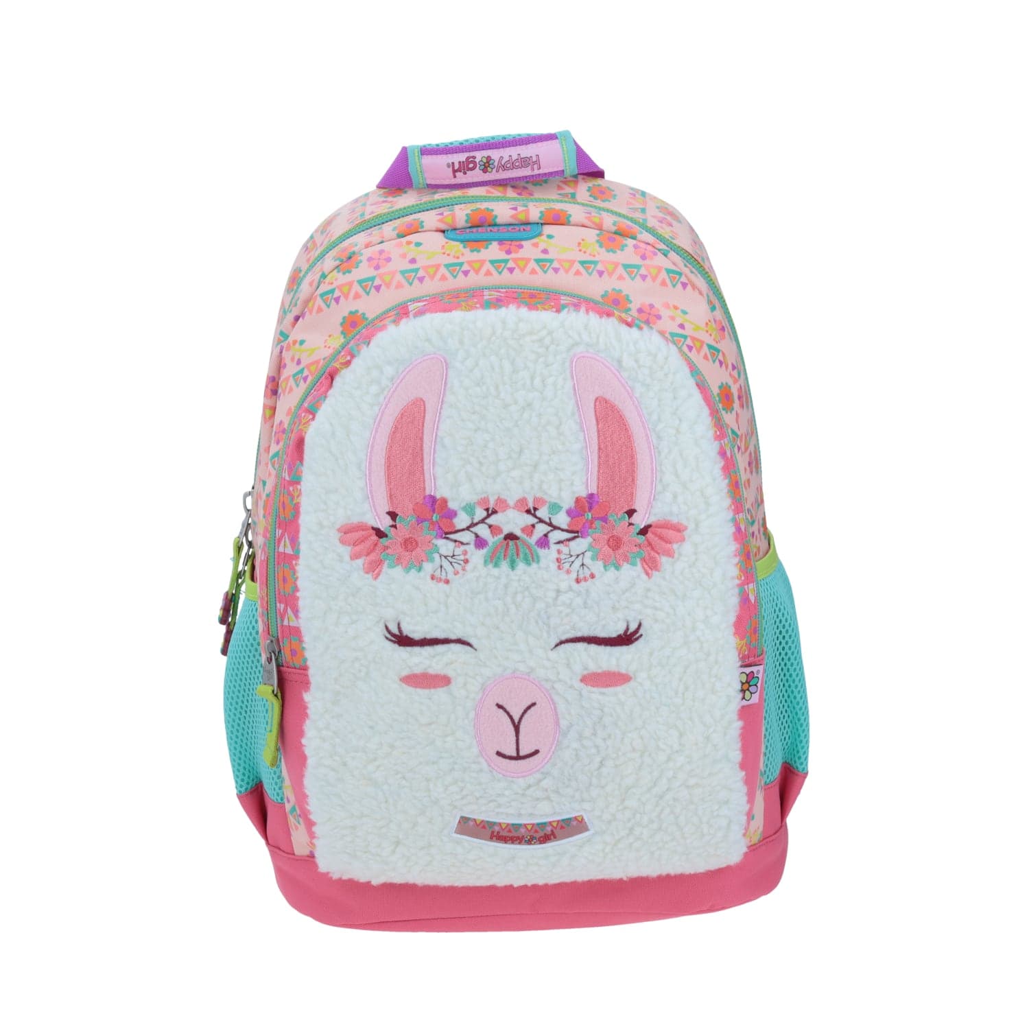 Mochila escolar para niña Happy Girl by Chenson rosa con porta tablet