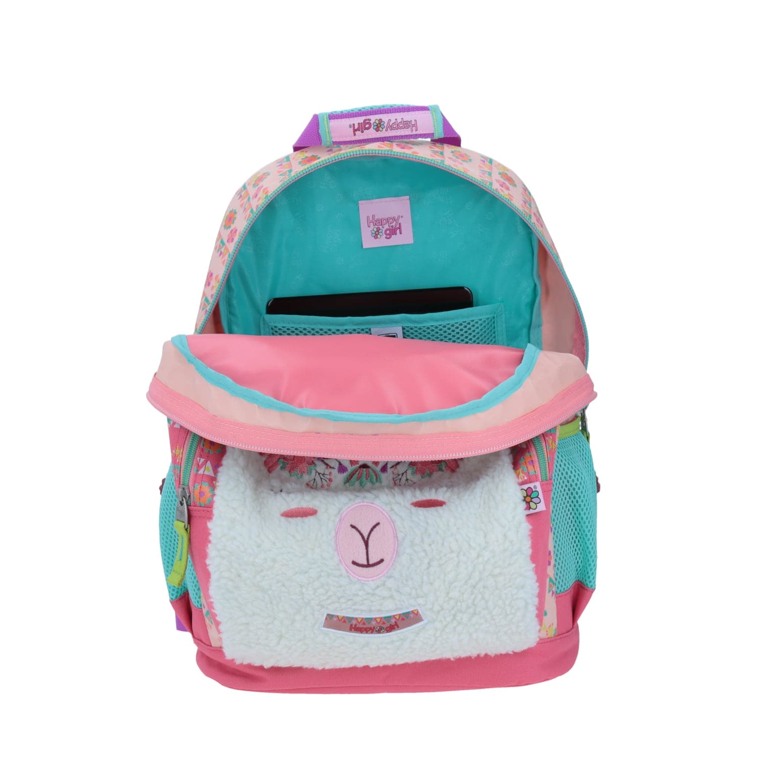 Mochila escolar para niña Happy Girl by Chenson rosa con porta tablet - vista 2
