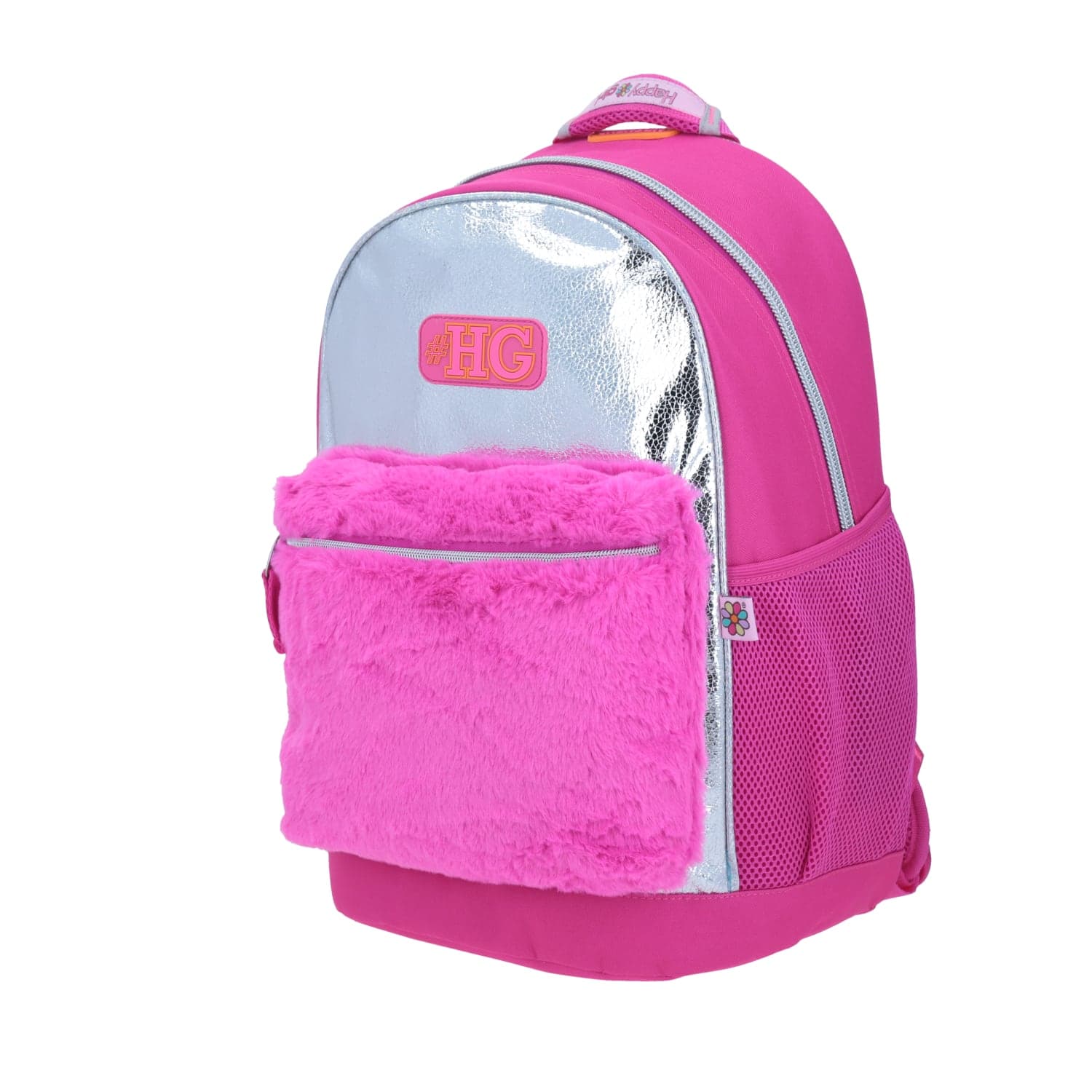 Mochila escolar para niña Happy Girl by Chenson color rosa con bolsillo frontal 2