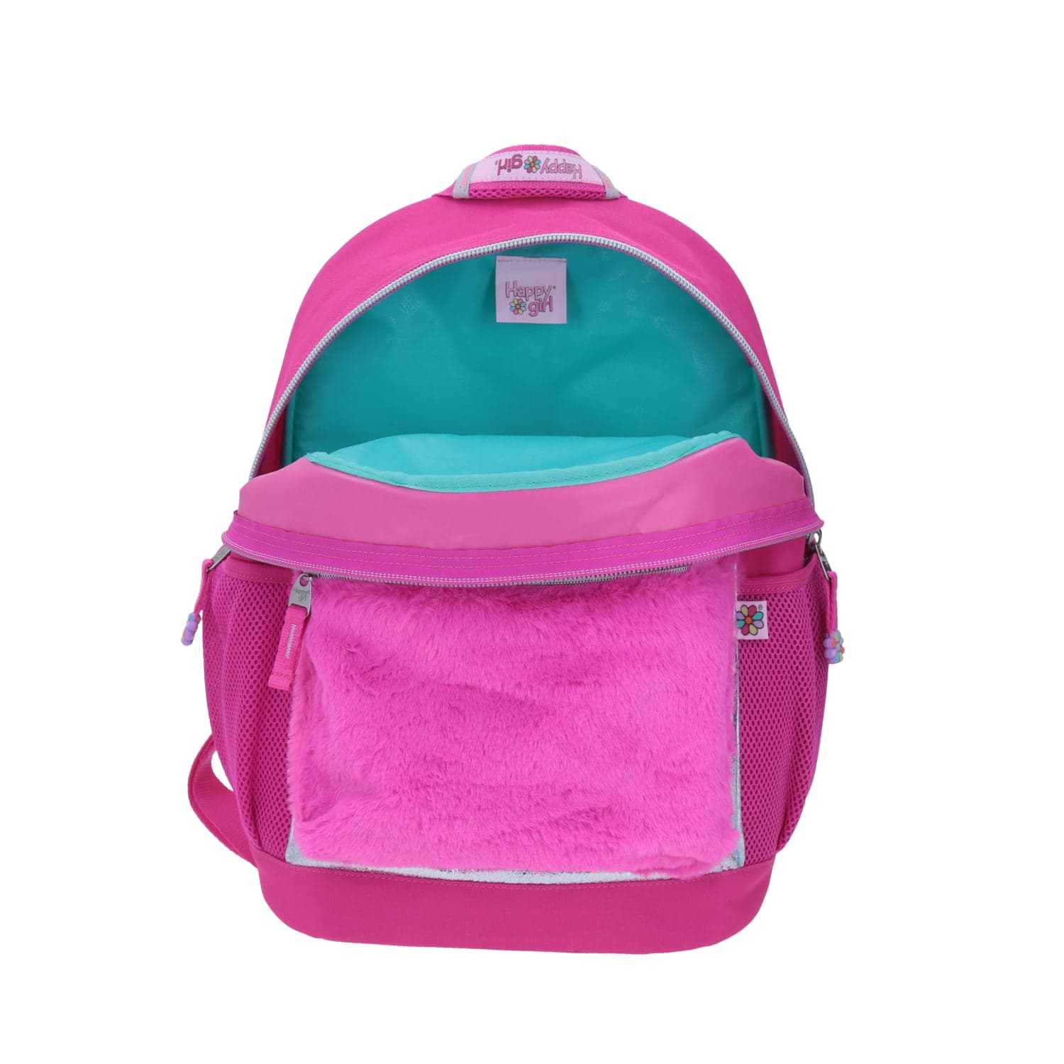 Mochila escolar para niña Happy Girl by Chenson color rosa con bolsillo frontal - vista 2