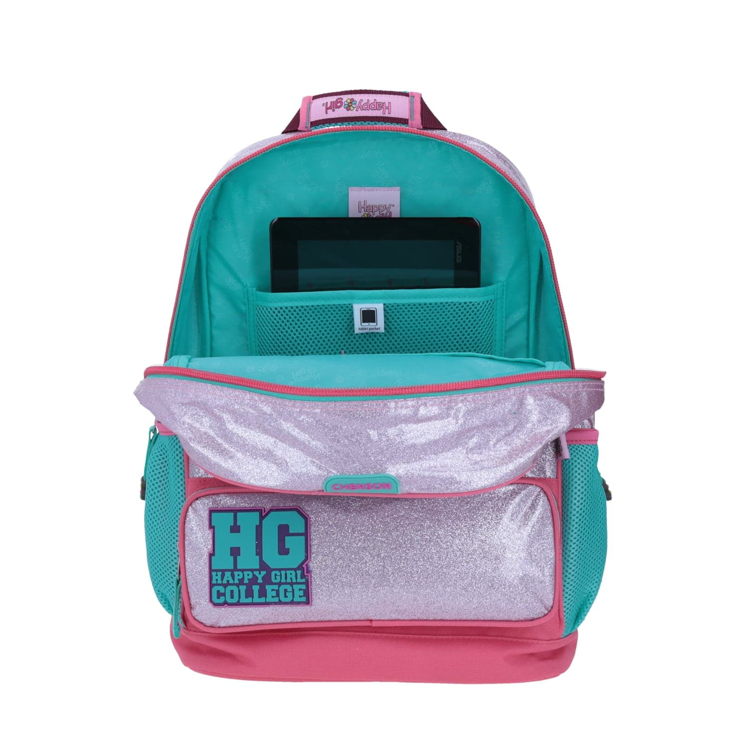 Mochila escolar para niña Happy Girl Rosa con compartimento para tablet - vista 2