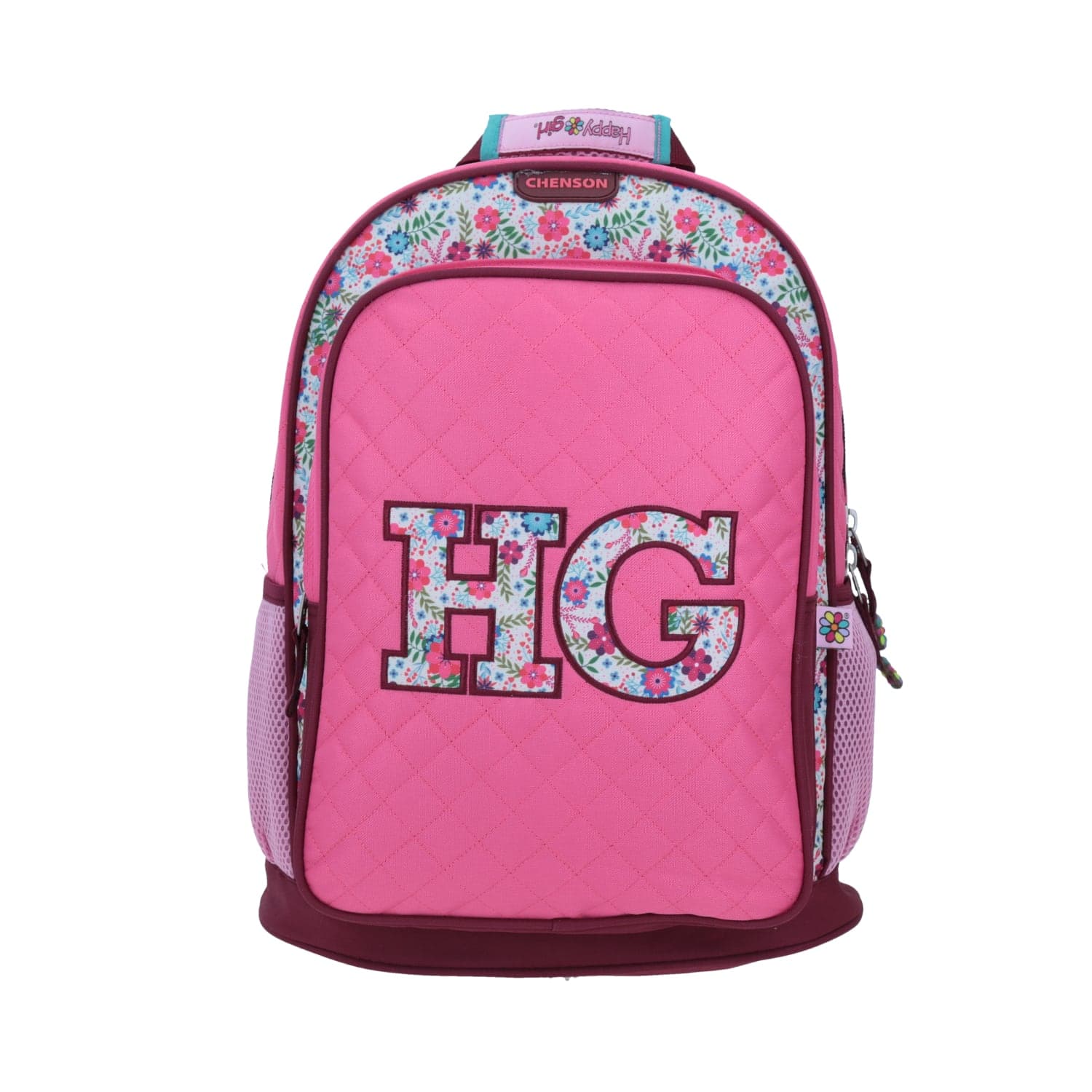 Mochila escolar para niña Happy Girl by Chenson rosa con organizador