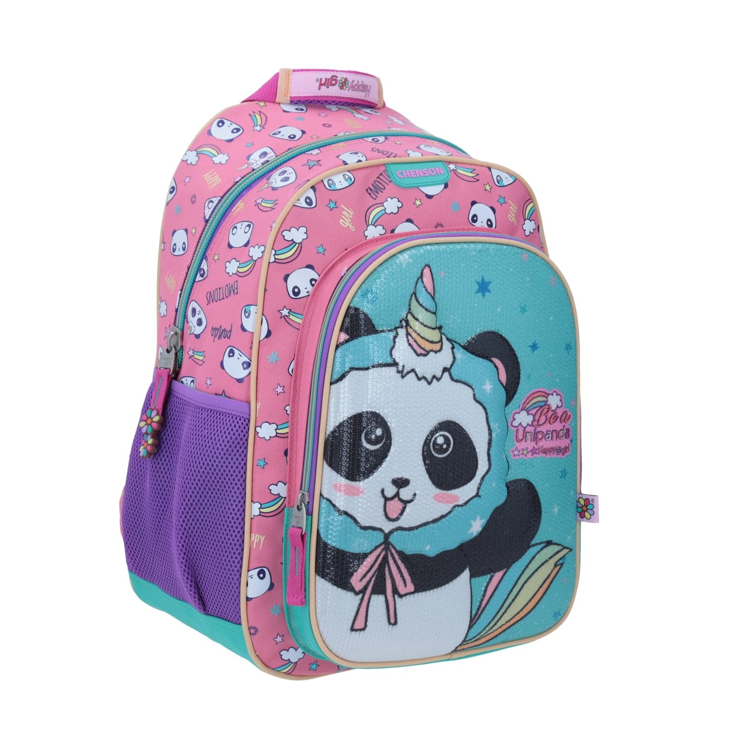 Mochila escolar para niña Happy Girl by Chenson rosa divertida y duradera - vista 2