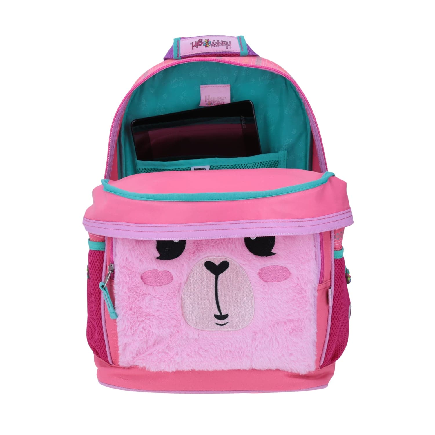 Mochila escolar para niña Happy Girl by Chenson color rosa con porta tablet - vista 2