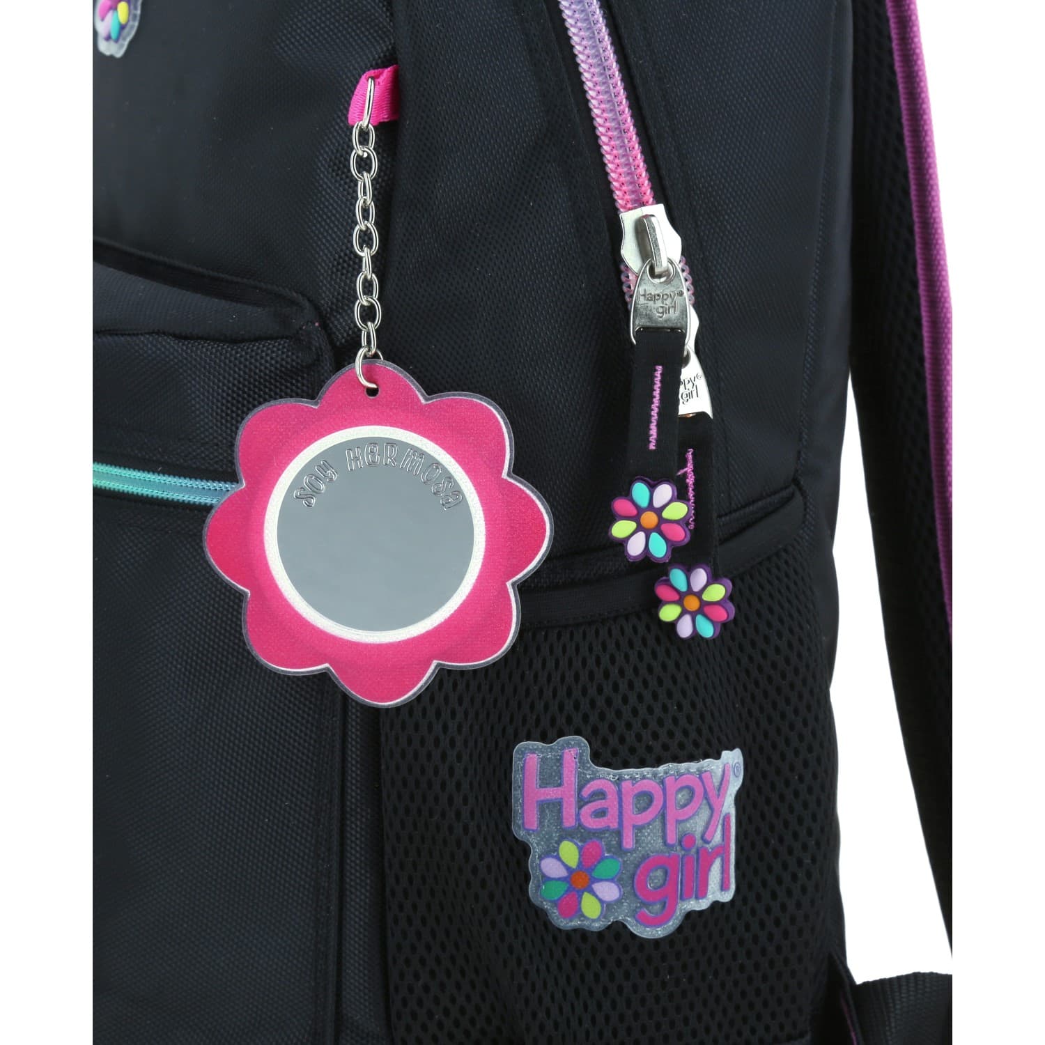 Mochila escolar para niña Happy Girl by Chenson color negro con tablet - vista 2