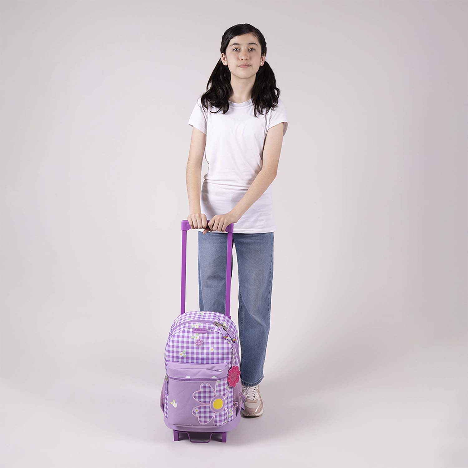 Mochila con Ruedas Happy Girl Violeta para Niña - Diversión y Seguridad - vista 2